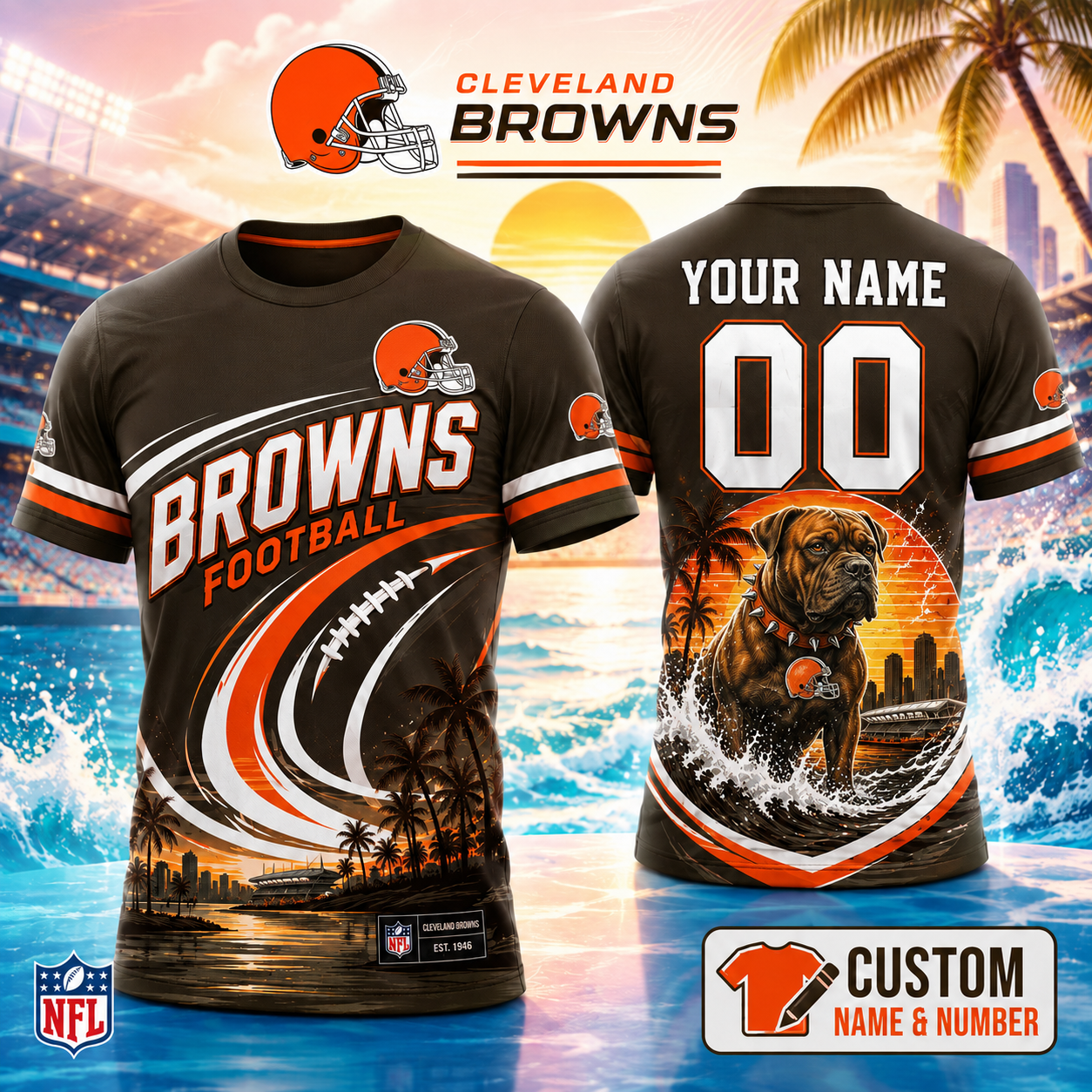 Cleveland Browns | Premium Personalized NFL 3D Shirt Custom For Fans NNK