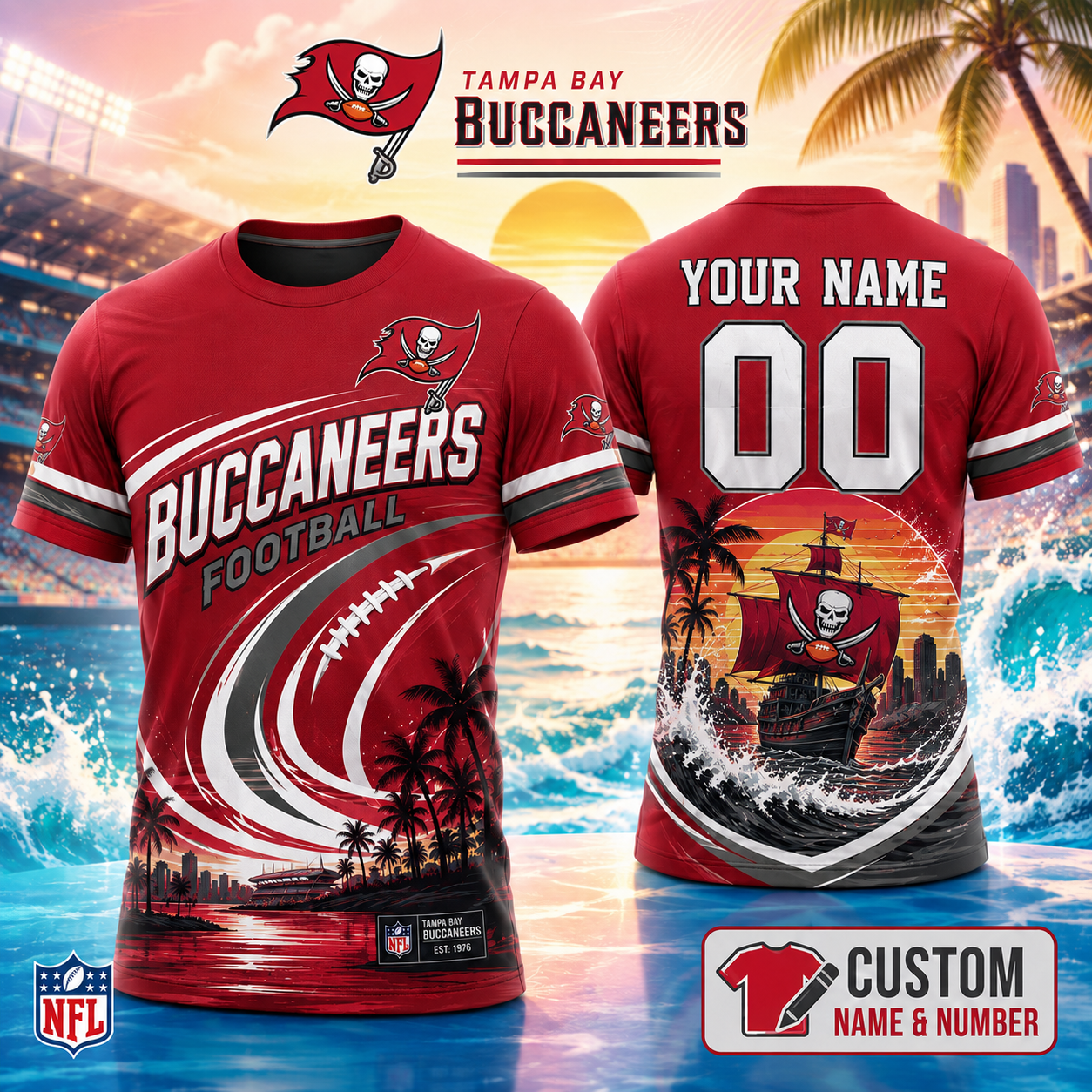 Tampa Bay Buccaneers | Premium Personalized NFL 3D Shirt Custom For Fans NNK