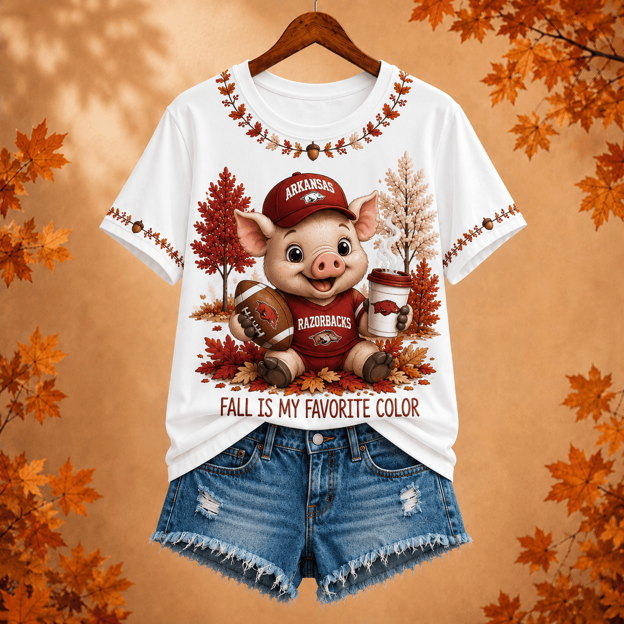 Arkansas Razorbacks | Premium NCAA Fall Football V-neck NY