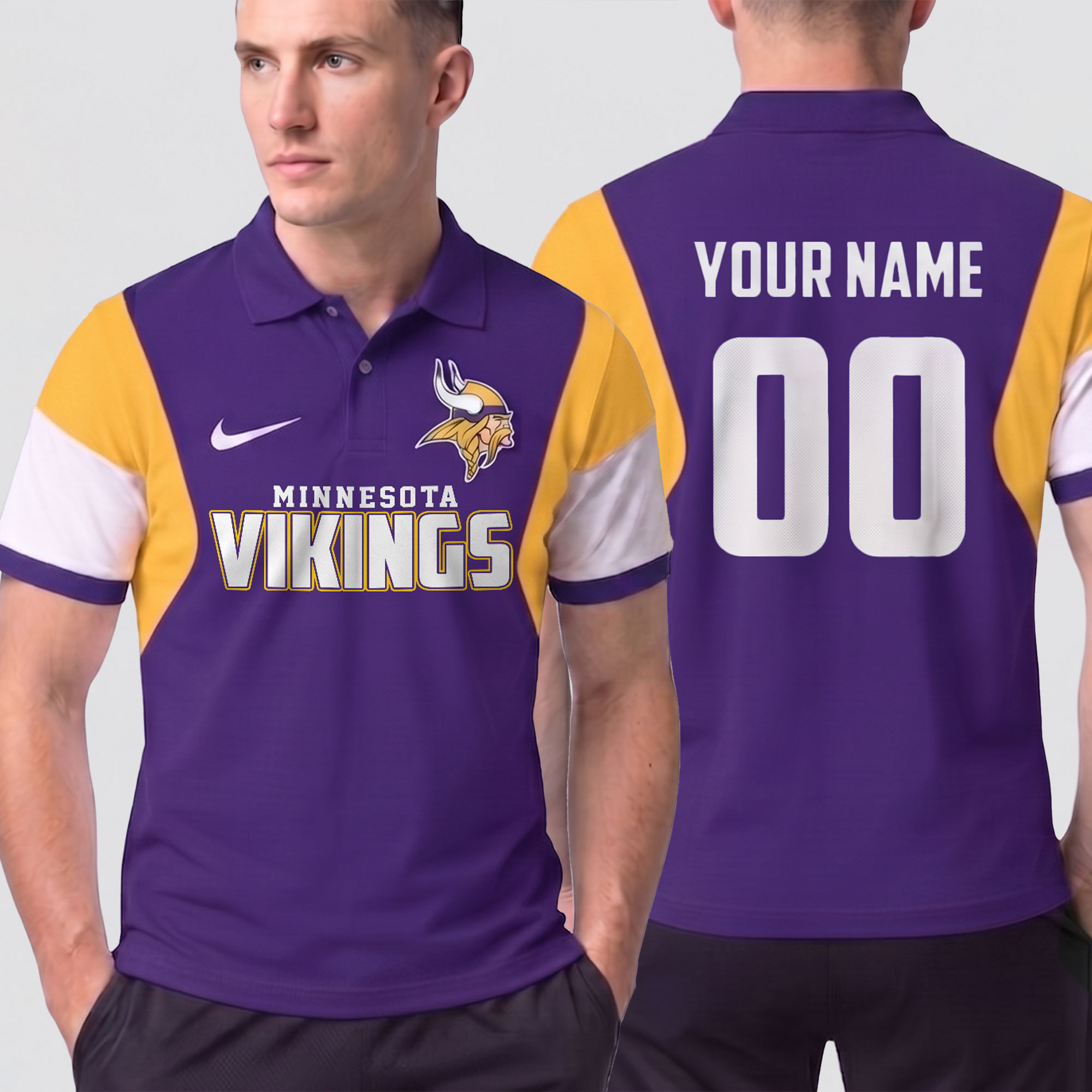 Minnesota Vikings | Premium NFL Own The Game Custom Number Polo NTH1