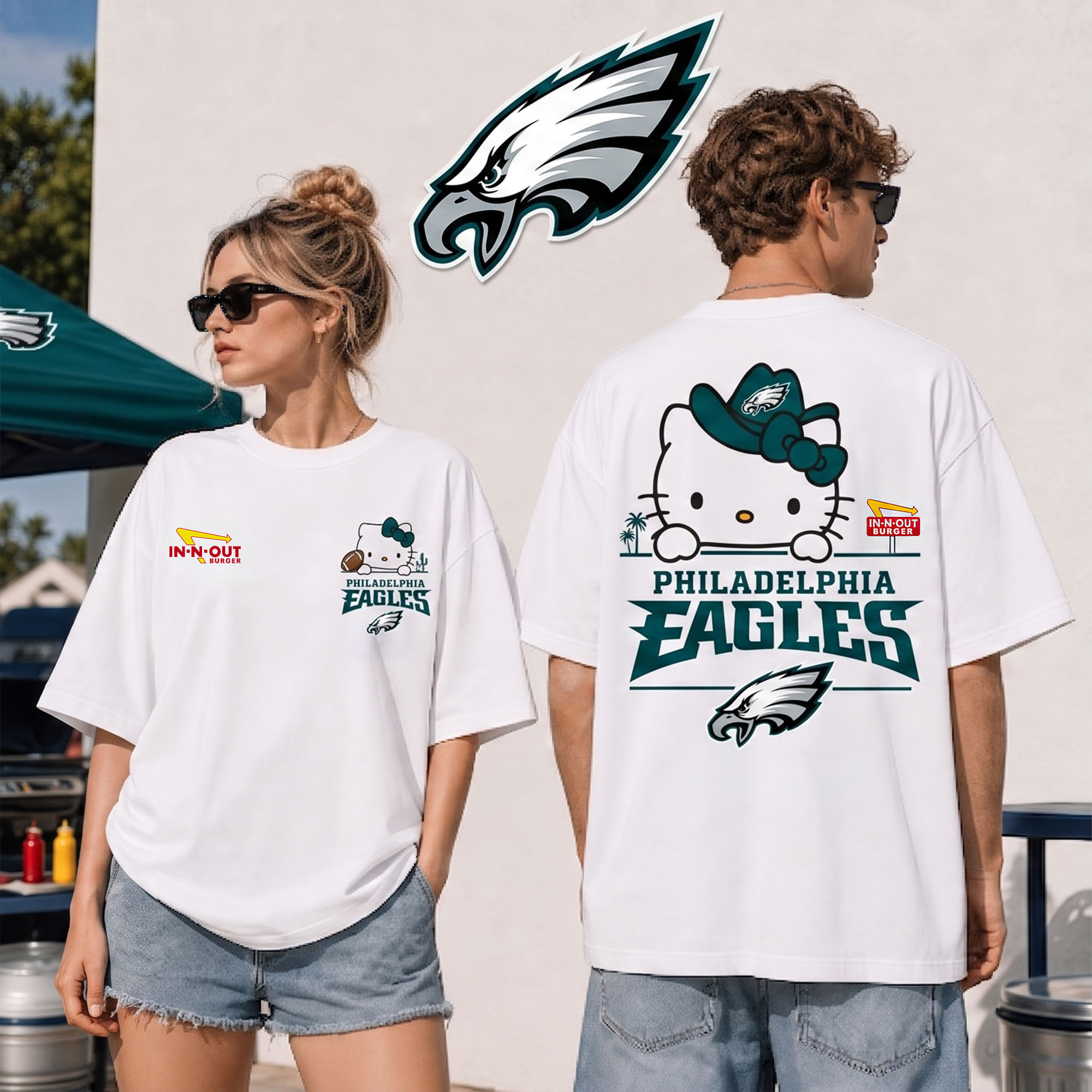 Philadelphia Eagles | Premium NFL Kitty Burger Game Day 3D Shirt NTH1