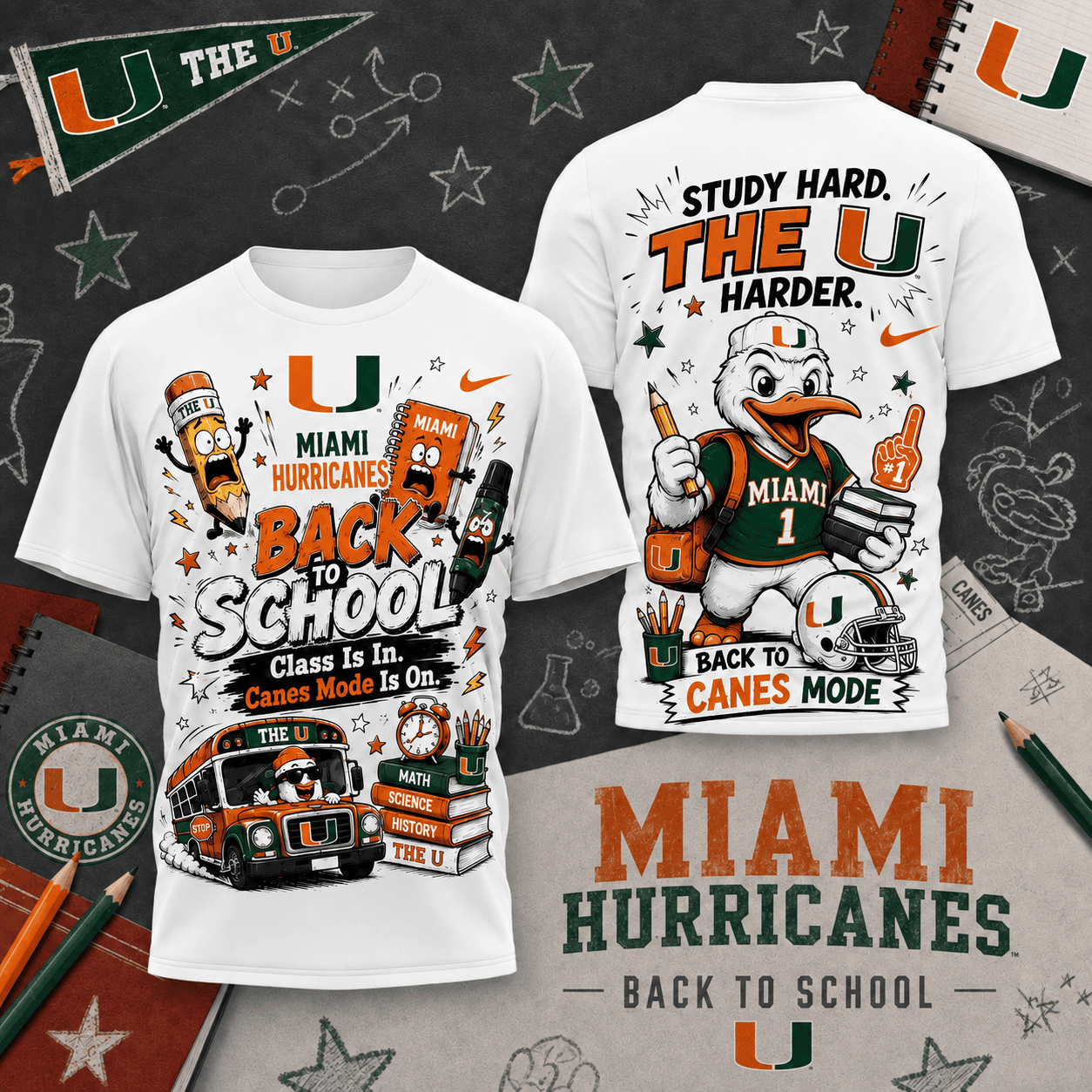 Miami Hurricanes | Premium NCAA Back To School T-Shirt TD