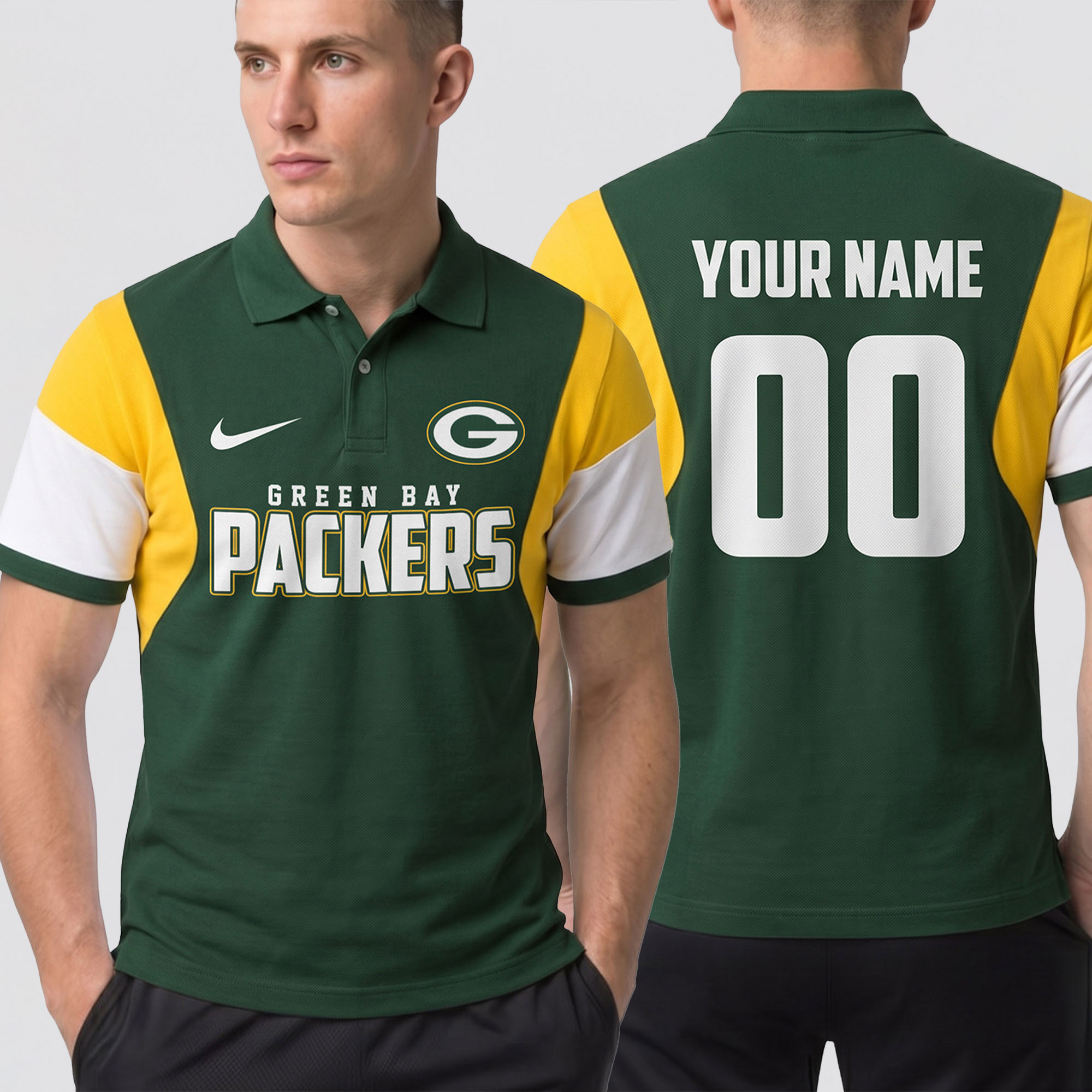 Green Bay Packers | Premium NFL Own The Game Custom Number Polo NTH1