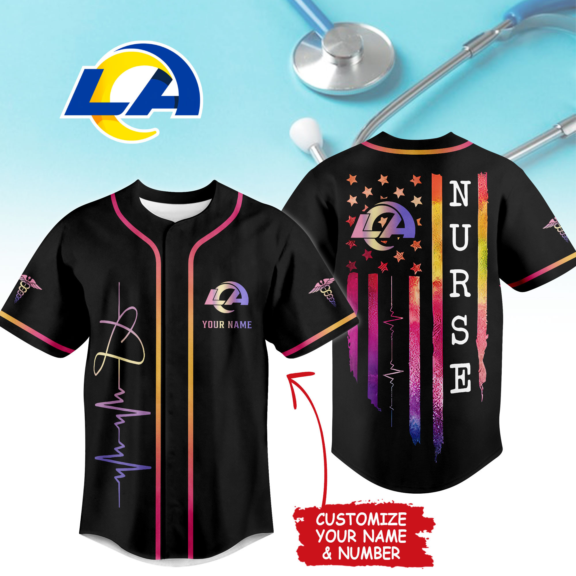 Los Angeles Rams | Premium NFL Nurse Life Jersey Shirt NTH1