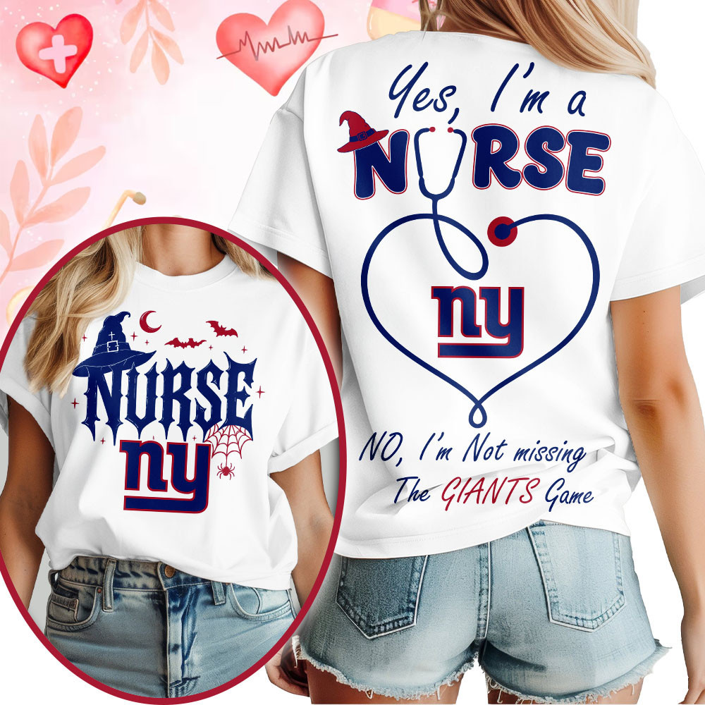New York Giants | Premium NFL Night Shift Never Misses Game Day Halloween Nurse 3D Shirt NTH1
