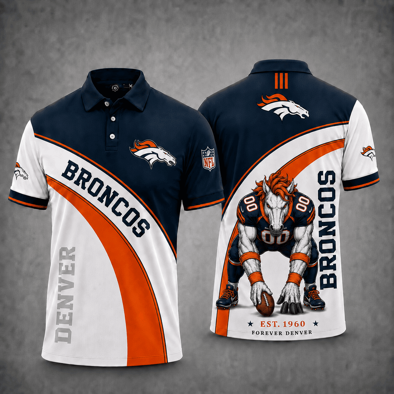 Denver Broncos | Premium NFL Fierce Football Mascot Polo NY