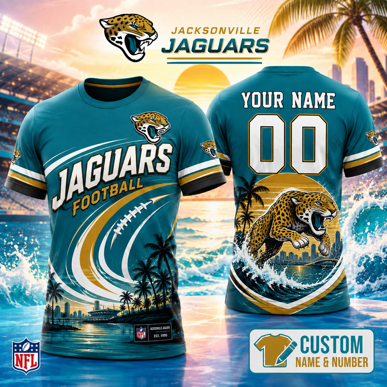 Jacksonville Jaguars | Premium Personalized NFL 3D Shirt Custom For Fans NNK