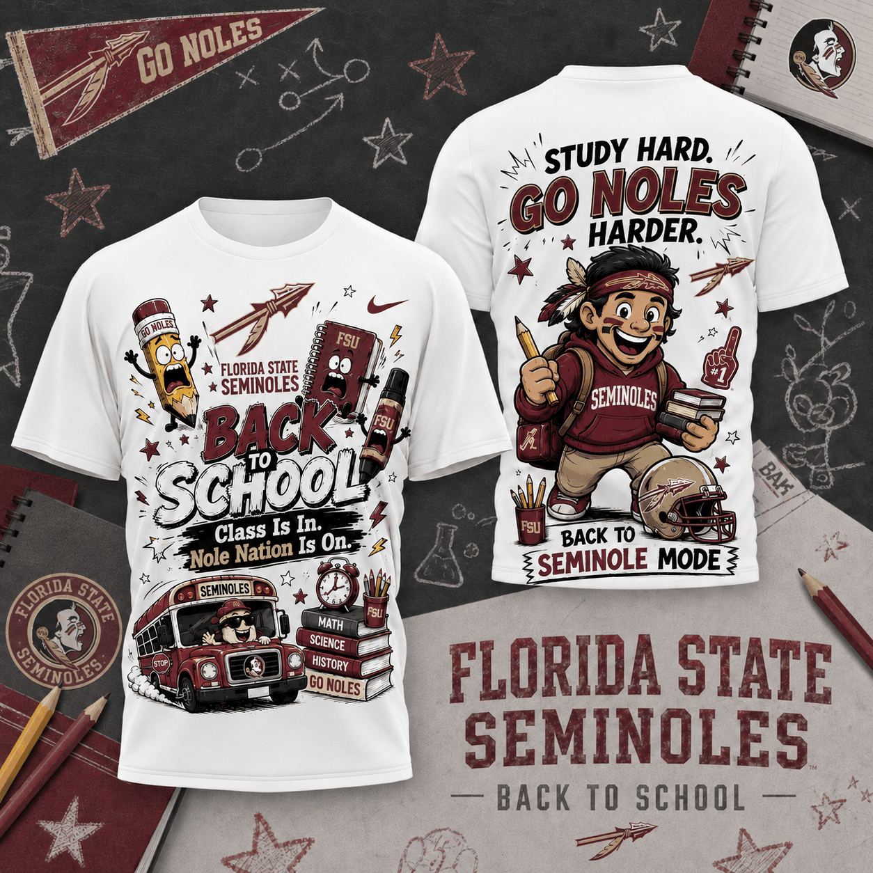 Florida State Seminoles | Premium NCAA Back To School T-Shirt TD