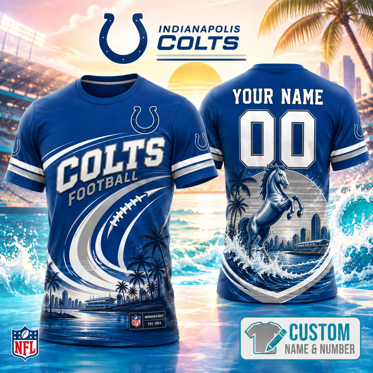 Indianapolis Colts | Premium Personalized NFL 3D Shirt Custom For Fans NNK