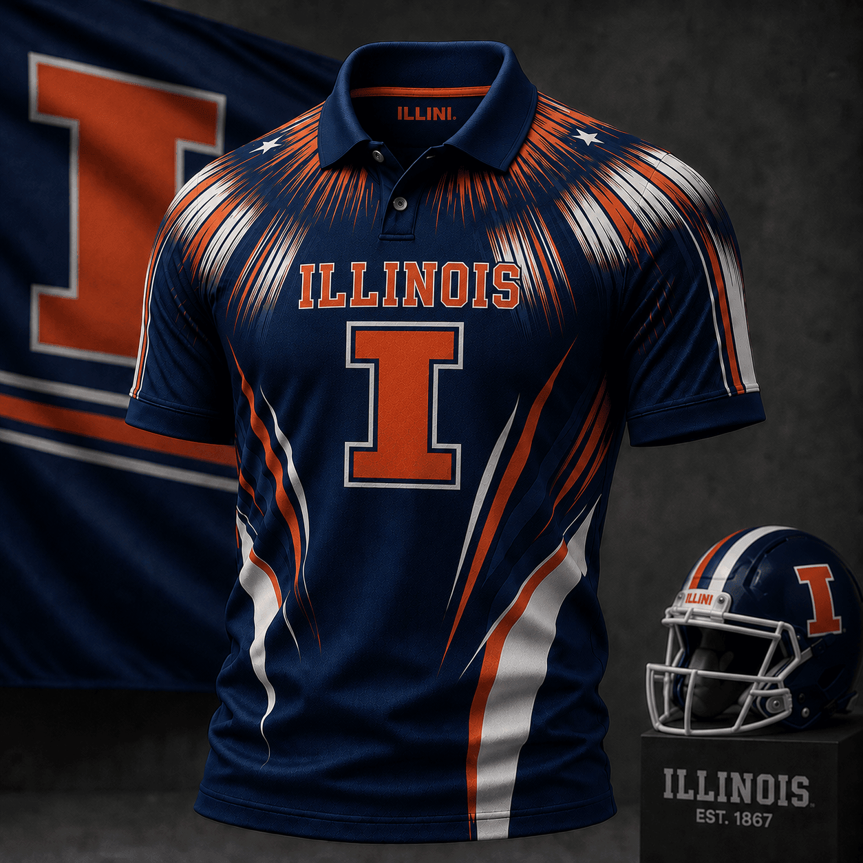 Illinois Fighting Illini | Premium NCAA Victory Streak Polo NY