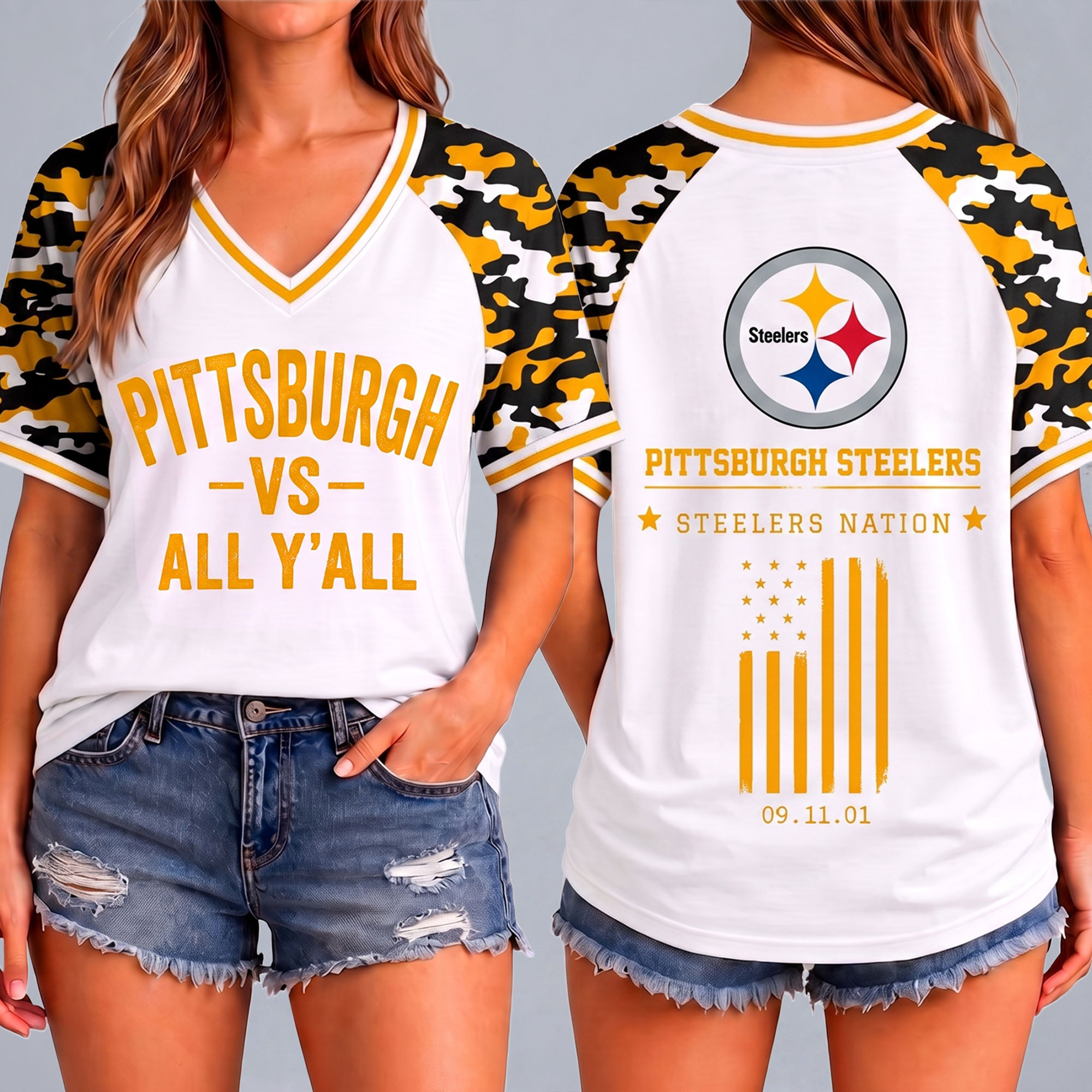 Pittsburgh Steelers | Premium NFL United We Stand V-Neck NTH1