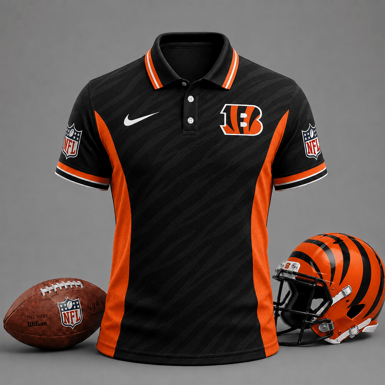 Cincinnati Bengals | Premium NFL Tonal Labyrinth Polo NY