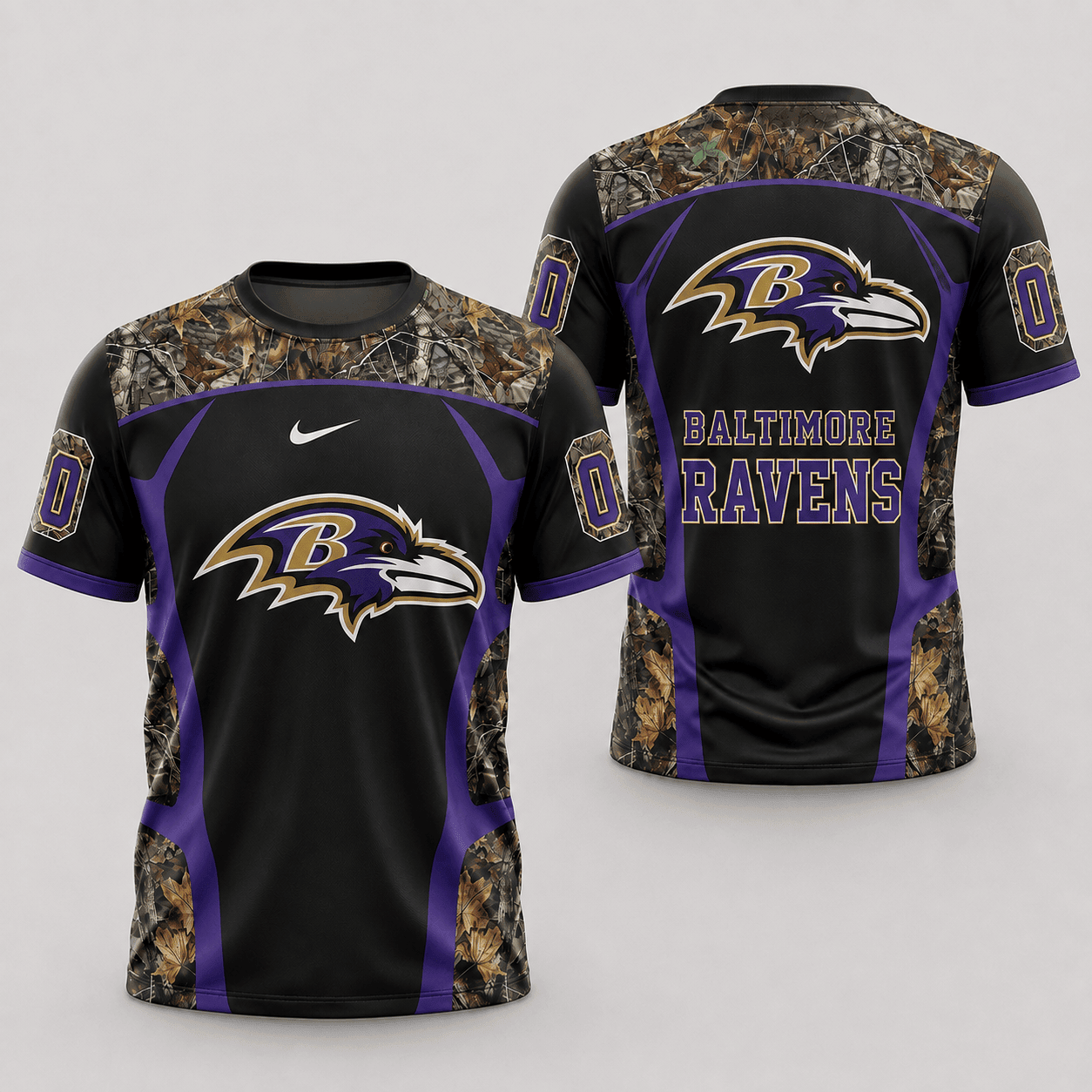 Baltimore Ravens | Premium NFL Hunting Camo 3D Shirt NY