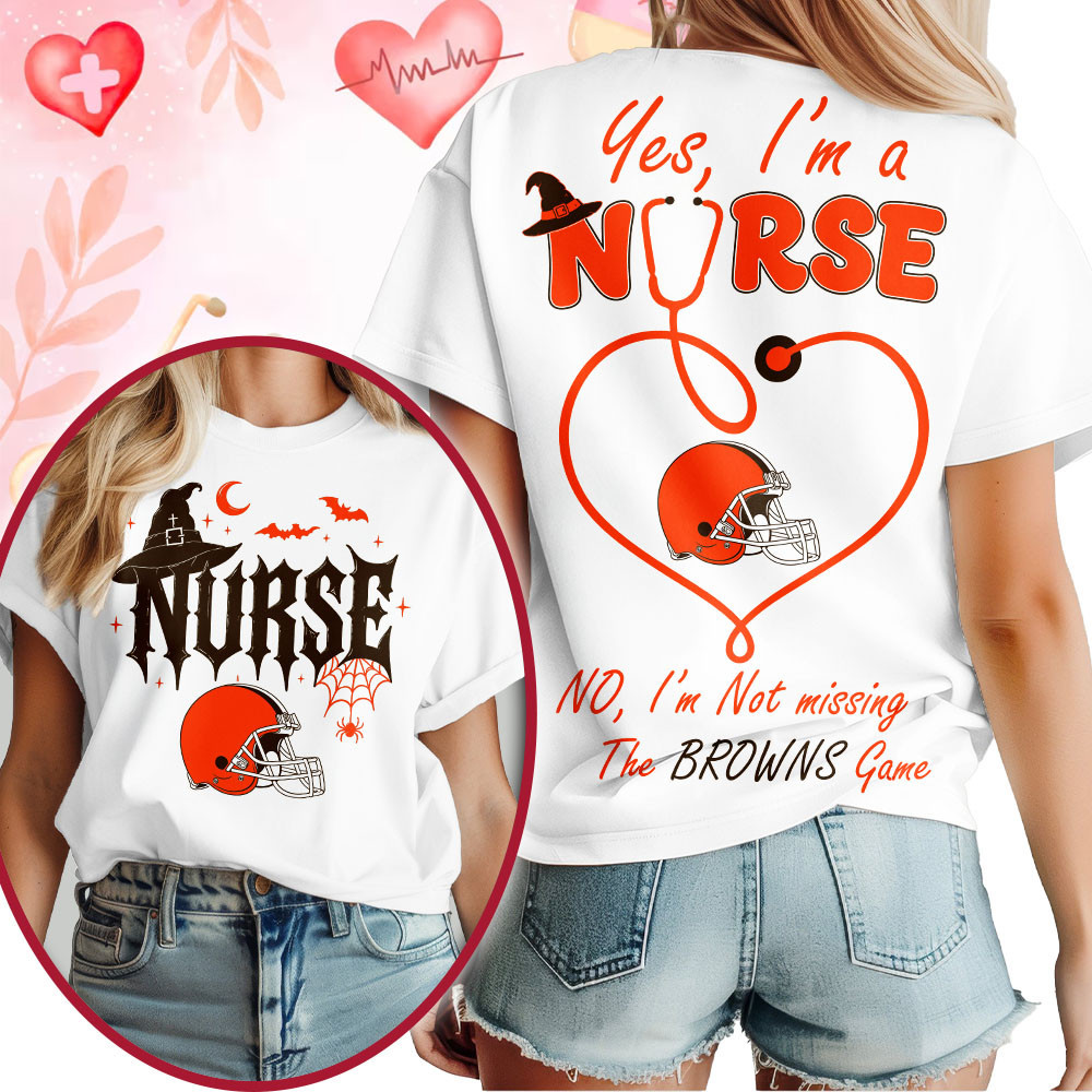 Cleveland Browns | Premium NFL Night Shift Never Misses Game Day Halloween Nurse 3D Shirt NTH1