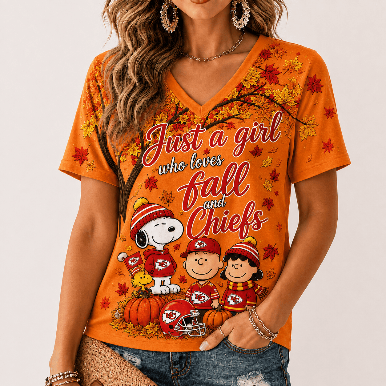 Kansas City Chiefs | Premium NFL Fall Season V-Neck TD
