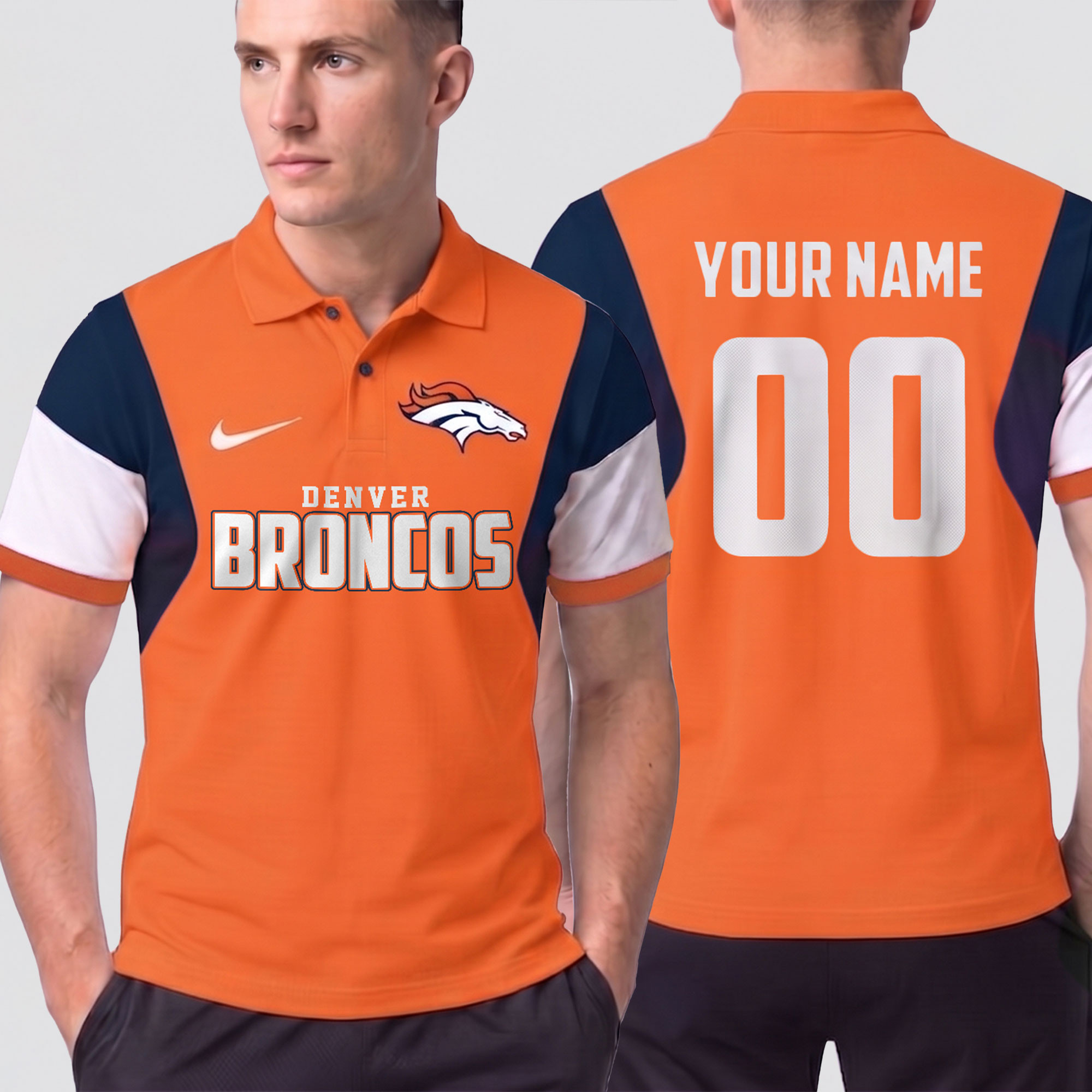 Denver Broncos | Premium NFL Own The Game Custom Number Polo NTH1