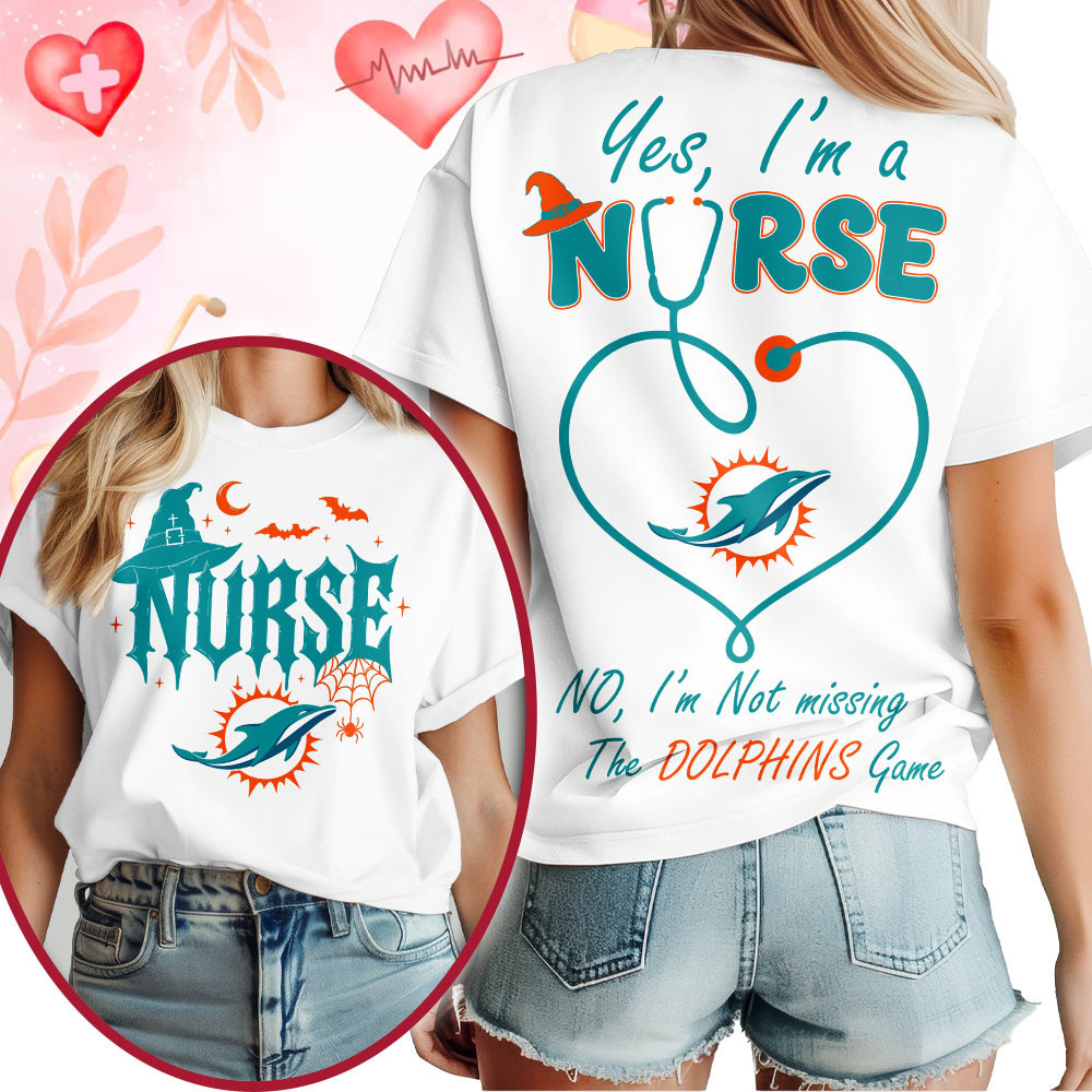 Miami Dolphins | Premium NFL Night Shift Never Misses Game Day Halloween Nurse 3D Shirt NTH1