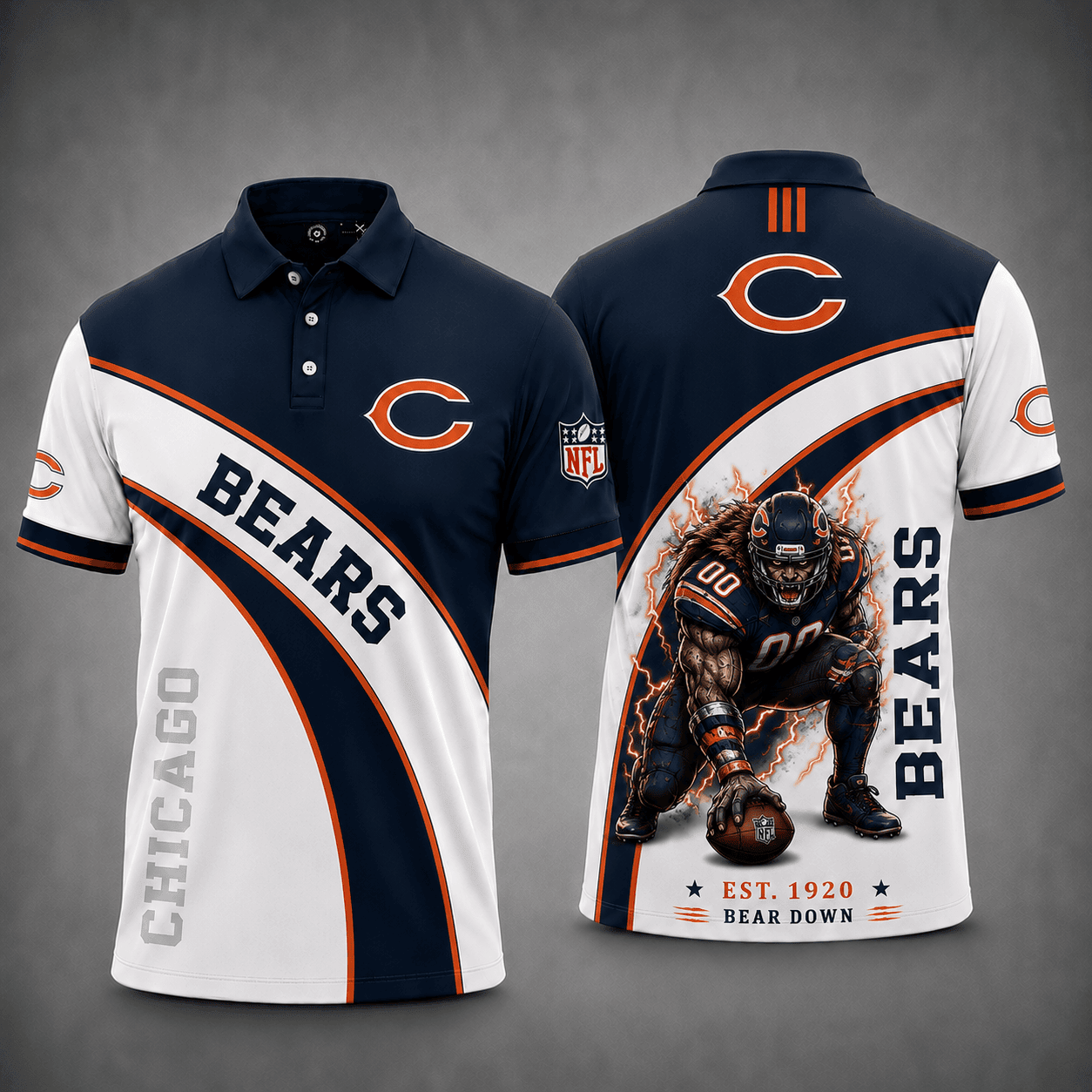 Chicago Bears | Premium NFL Fierce Football Mascot Polo NY