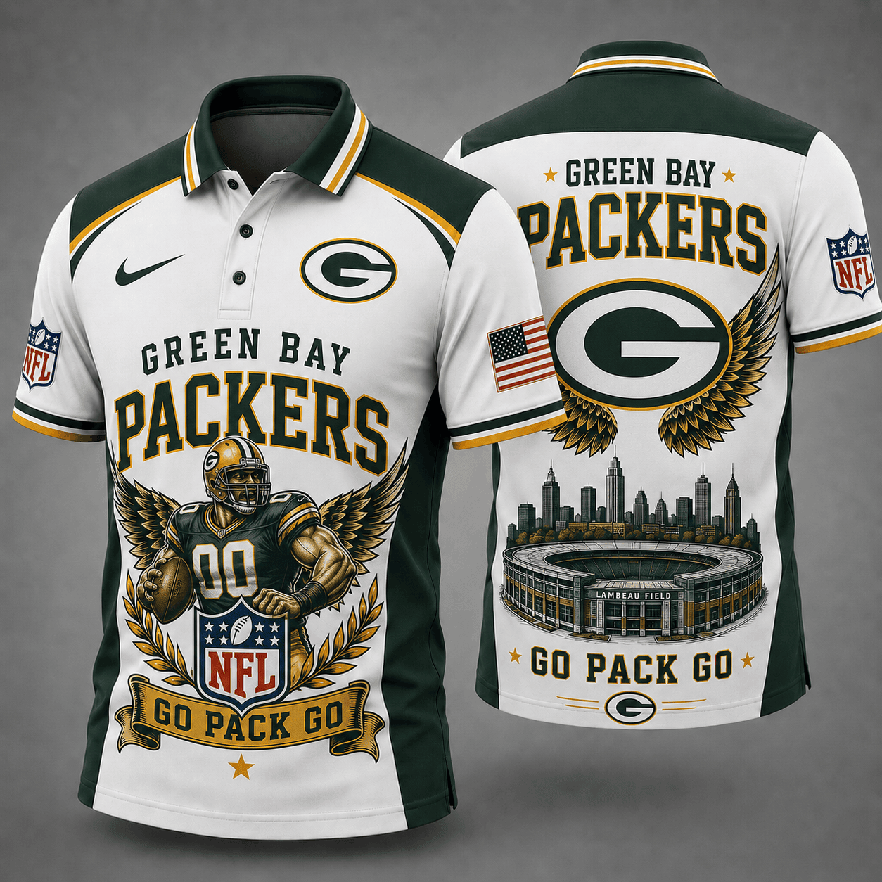 Green Bay Packers | Premium NFL Winged Pride Polo NY