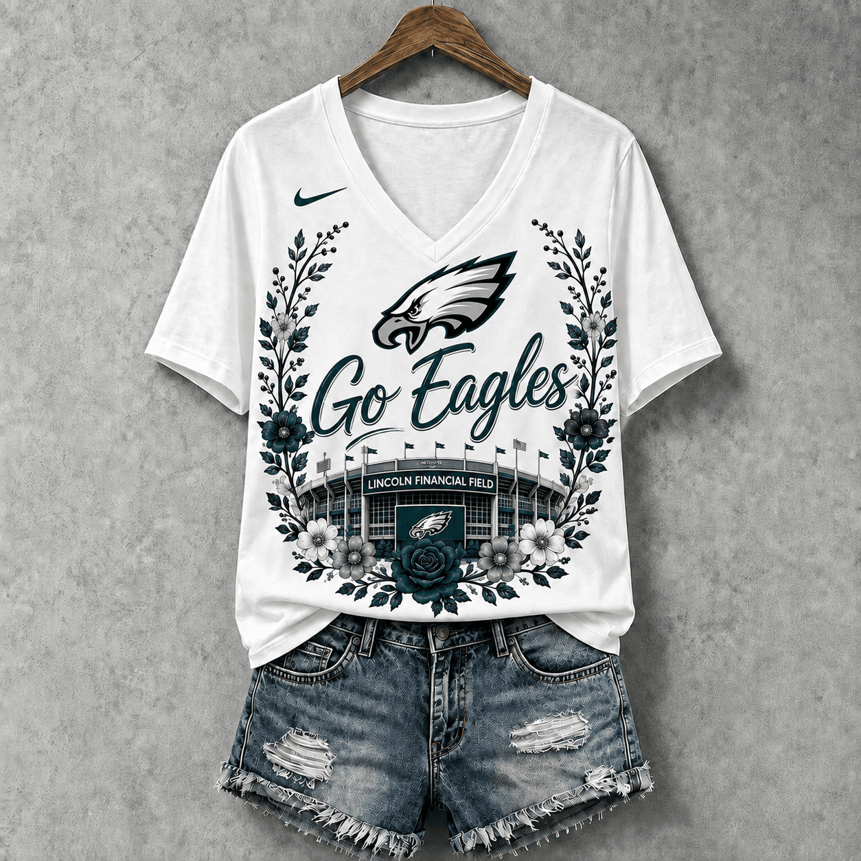 Philadelphia Eagles | Premium NFL Floral Stadium Football Fan V-neck NY