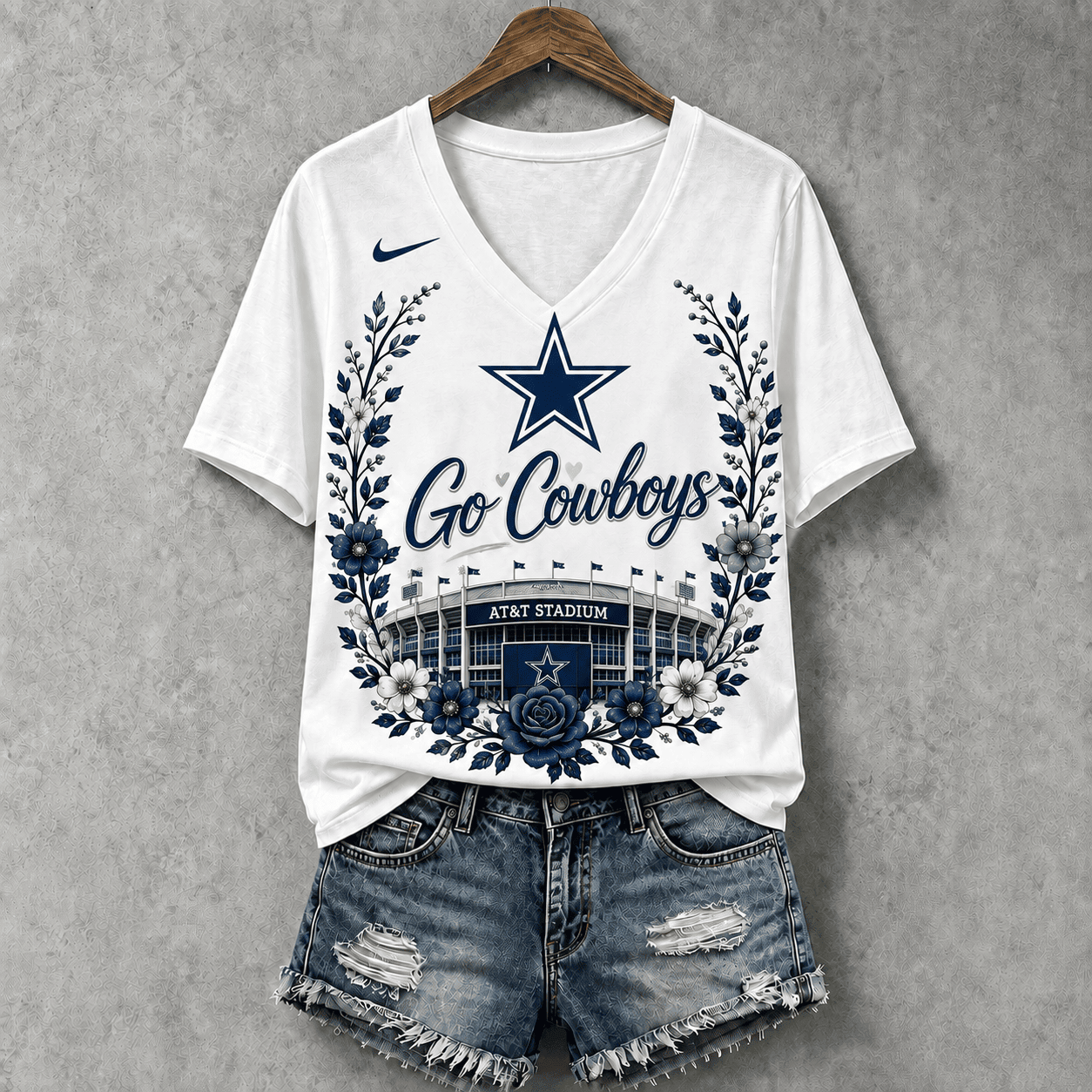 Dallas Cowboys | Premium NFL Floral Stadium Football Fan V-neck NY