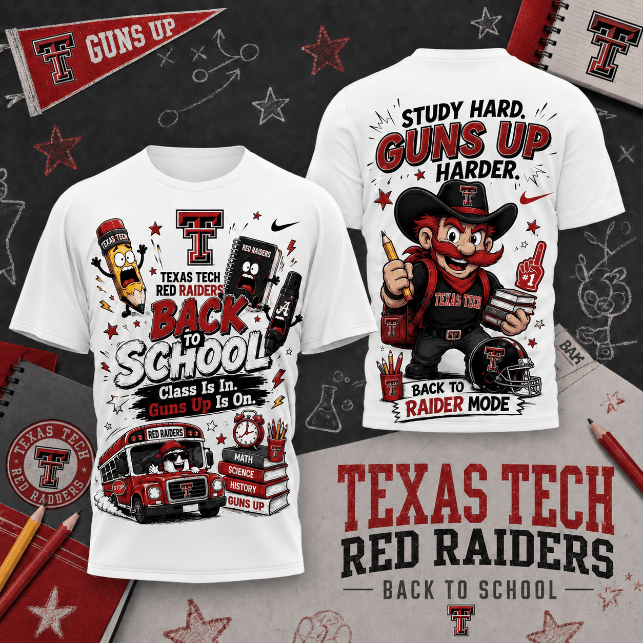 Texas Tech Red Raiders | Premium NCAA Back To School T-Shirt TD