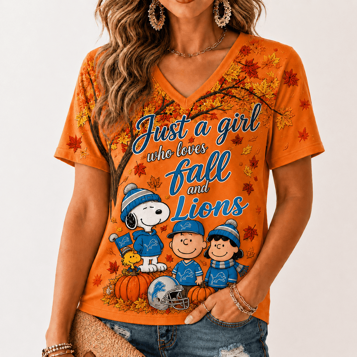 Detroit Lions | Premium NFL Fall Season V-Neck TD