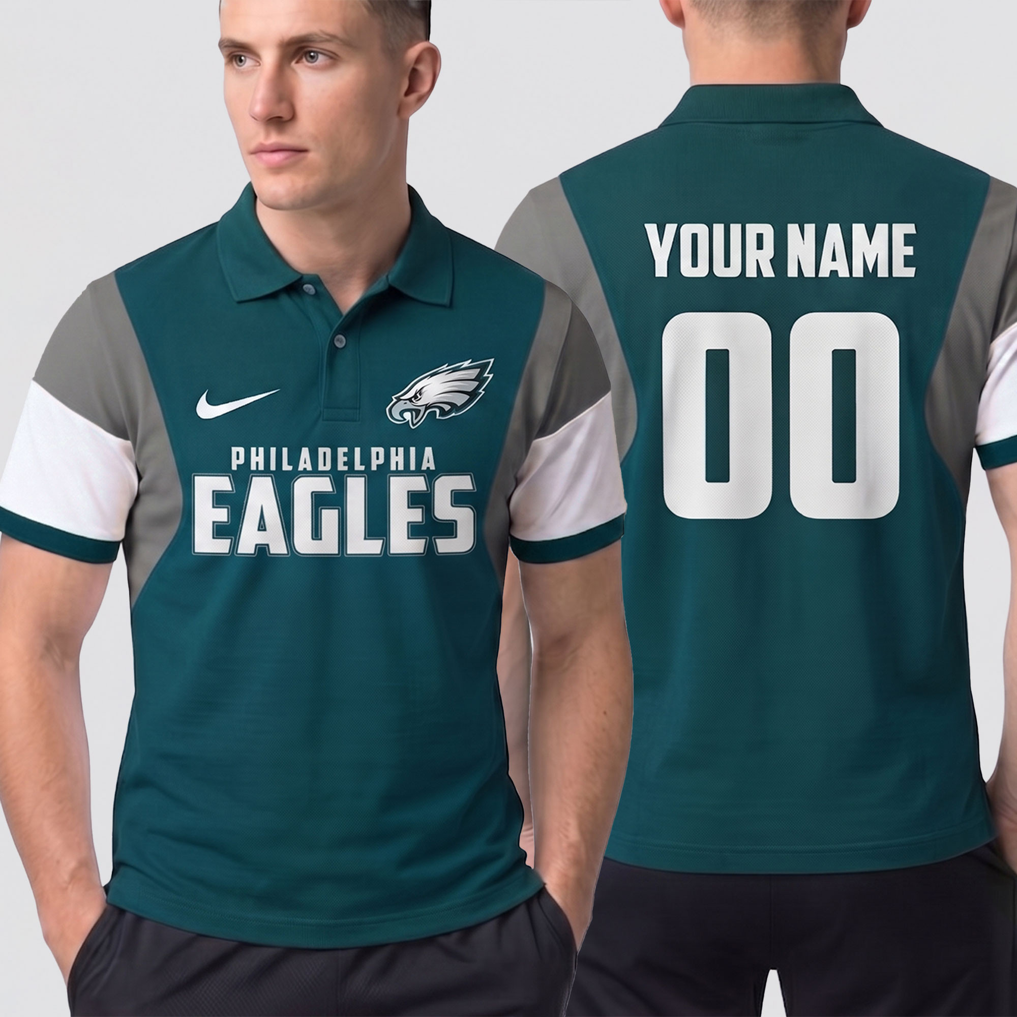 Philadelphia Eagles | Premium NFL Own The Game Custom Number Polo NTH1