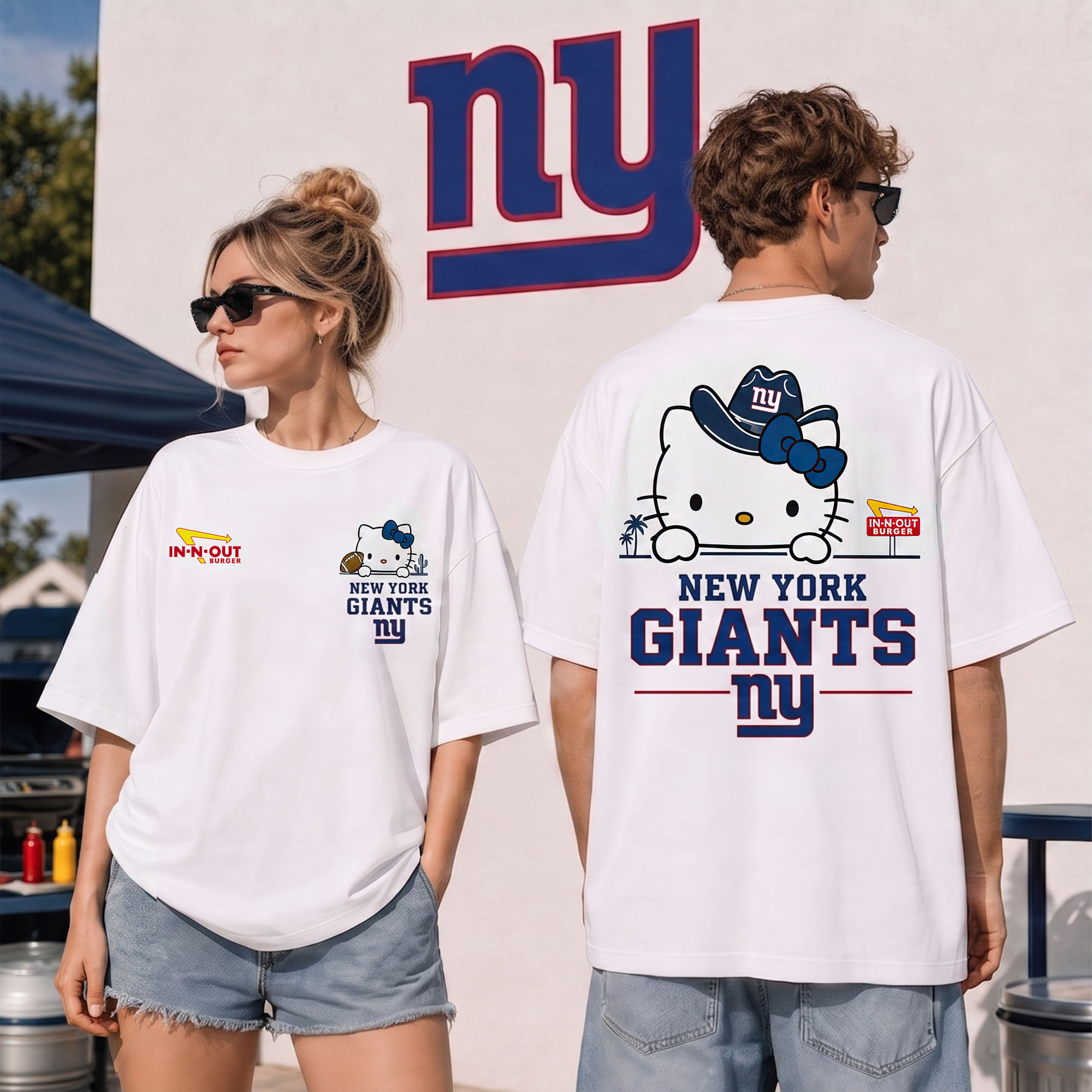 New York Giants | Premium NFL Kitty Burger Game Day 3D Shirt NTH1
