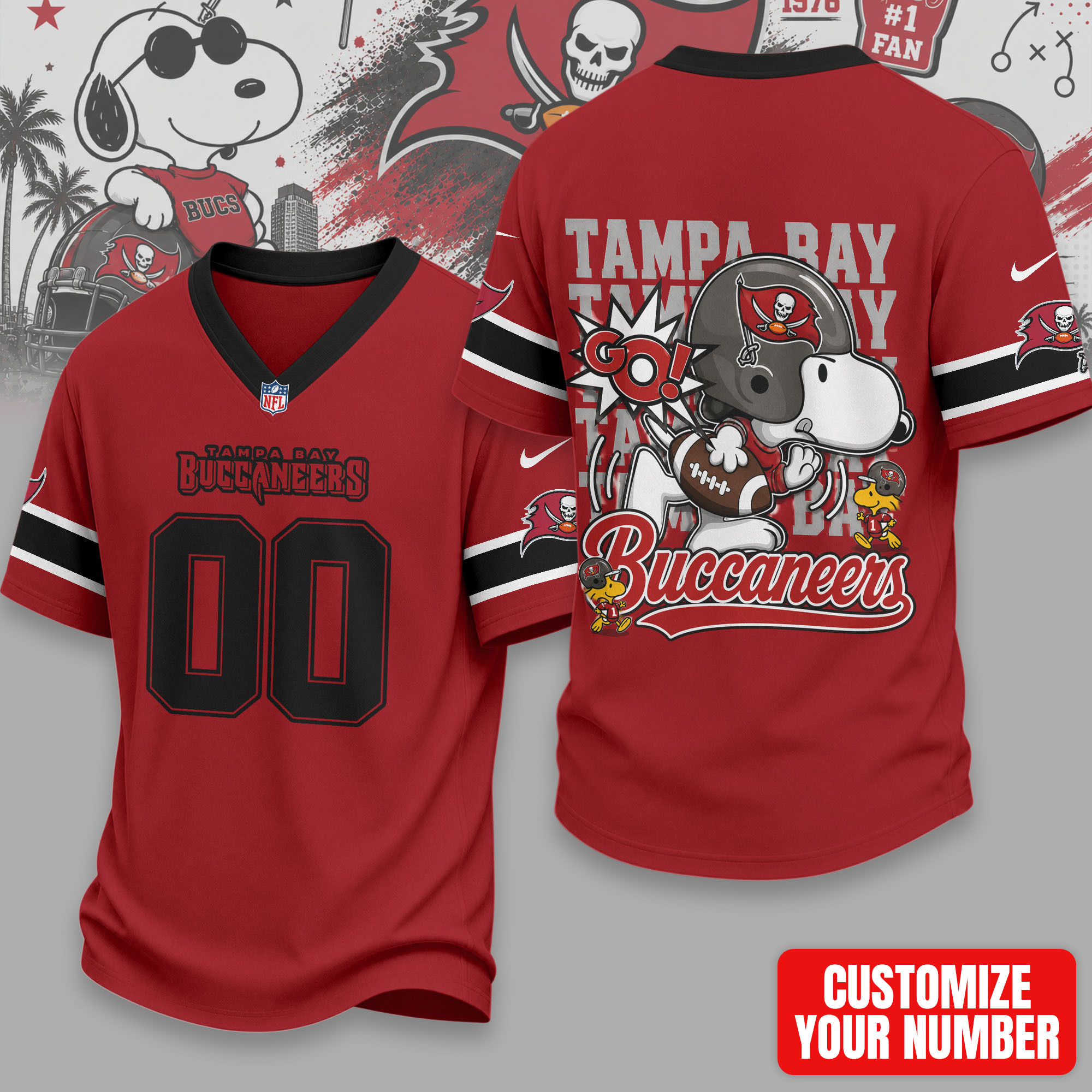 Tampa Bay Buccaneers | Premium Sunday Huddle Custom Number Jersey NTH1