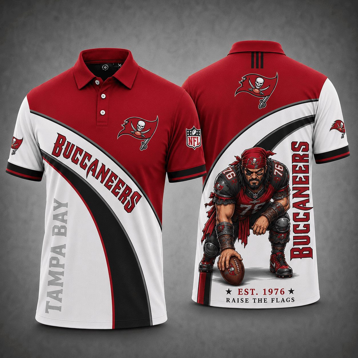 Tampa Bay Buccaneers | Premium NFL Fierce Football Mascot Polo NY