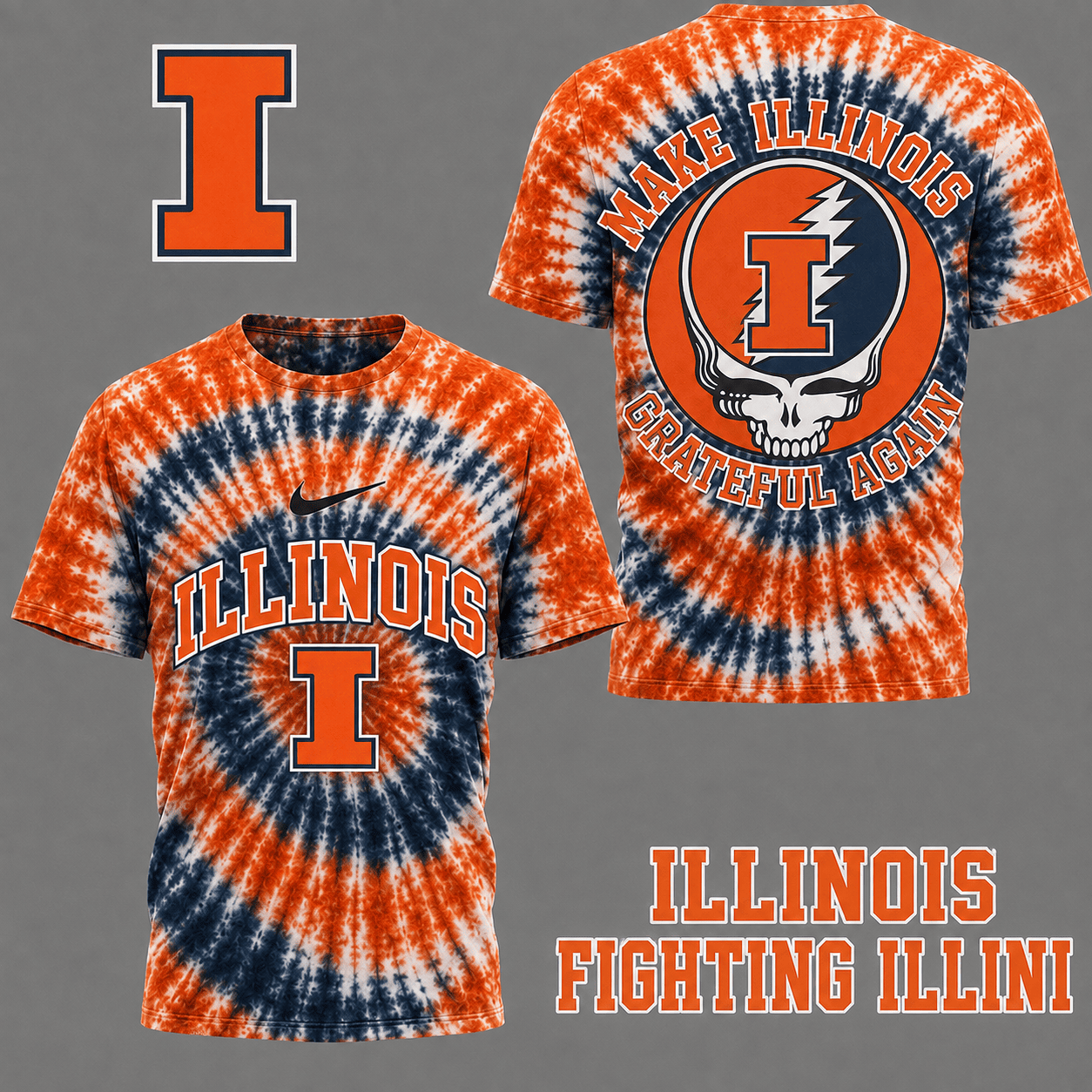 Illinois Fighting Illini | Premium NCAA Grateful Again 3D Shirt NY