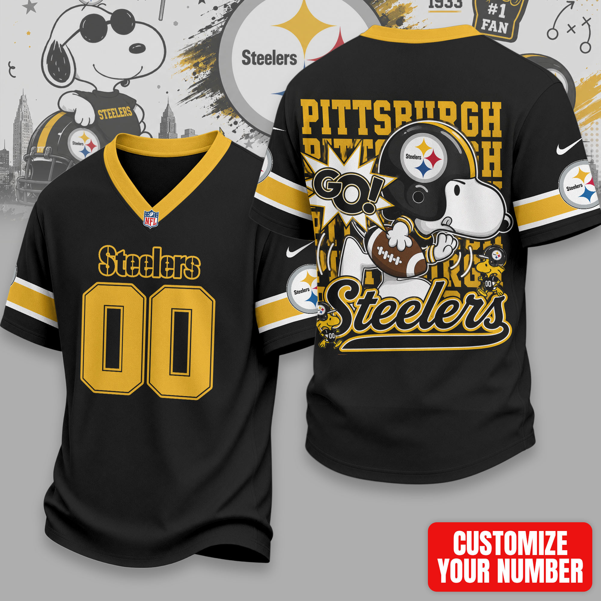 Pittsburgh Steelers | Premium Sunday Huddle Custom Number Jersey NTH1