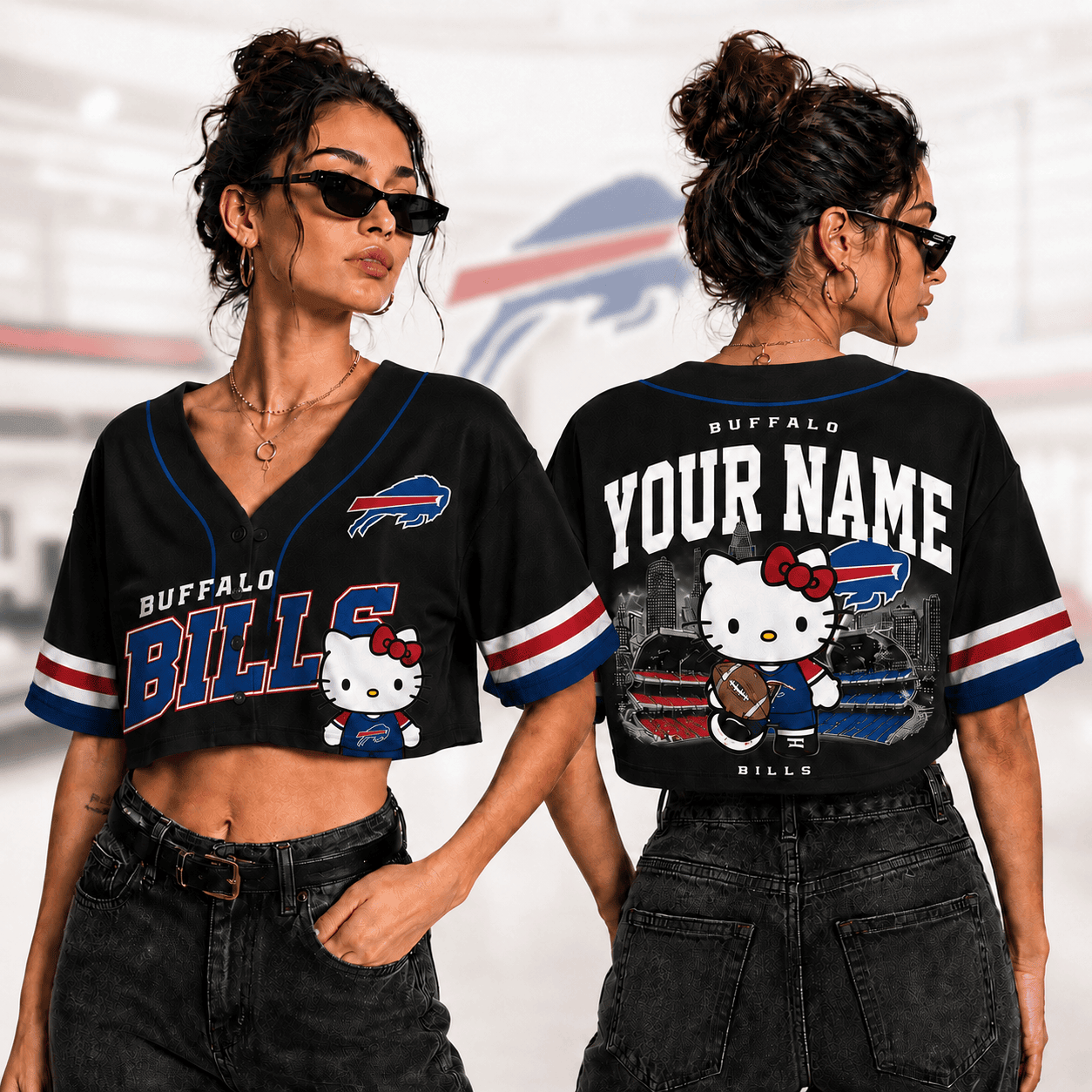 Buffalo Bills | Premium NFL Personalized Hello Kitty Croptop Jersey NNK