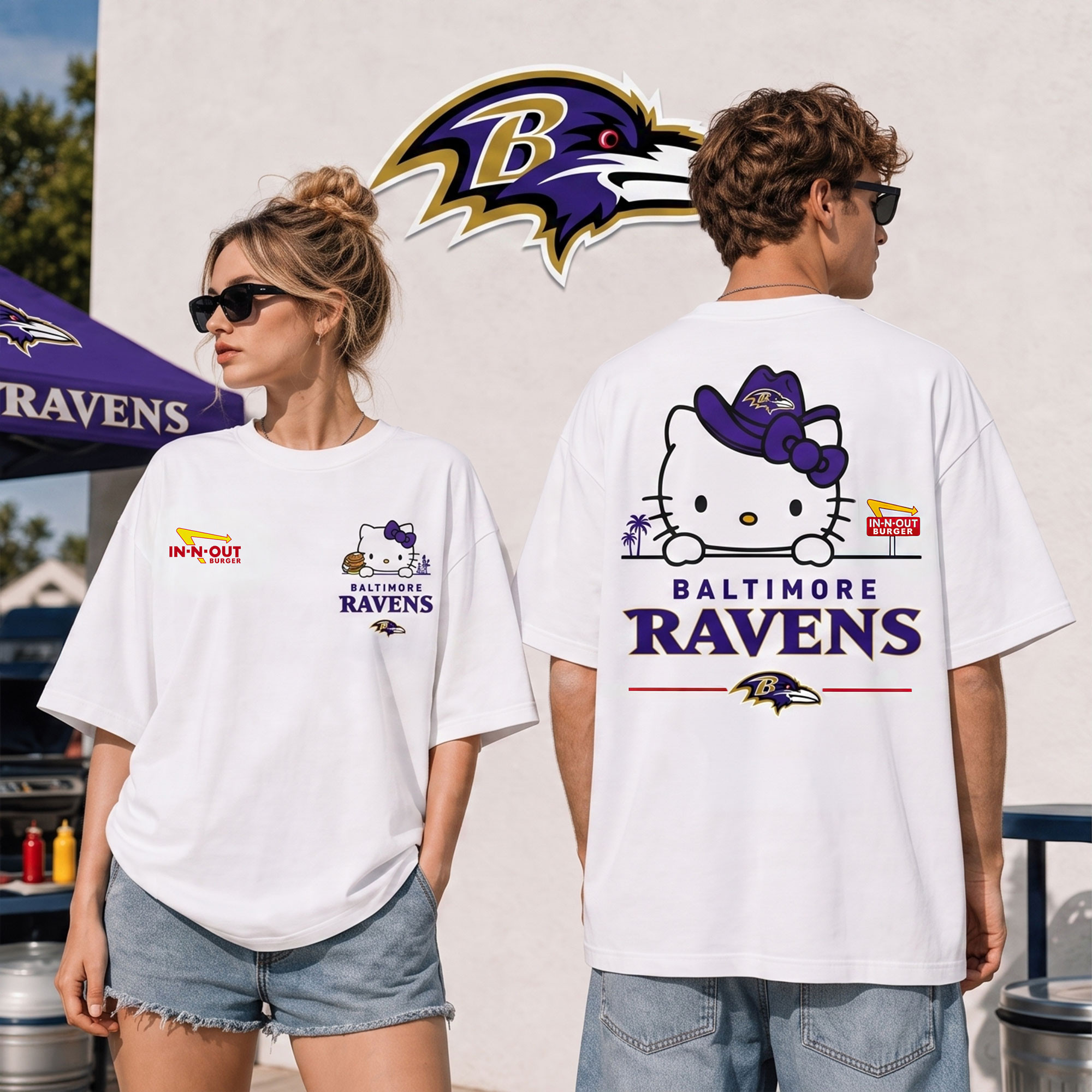 Baltimore Ravens | Premium NFL Kitty Burger Game Day 3D Shirt NTH1