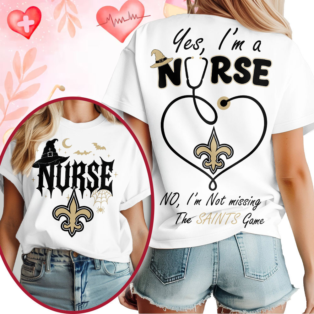 New Orleans Saints | Premium NFL Night Shift Never Misses Game Day Halloween Nurse 3D Shirt NTH1