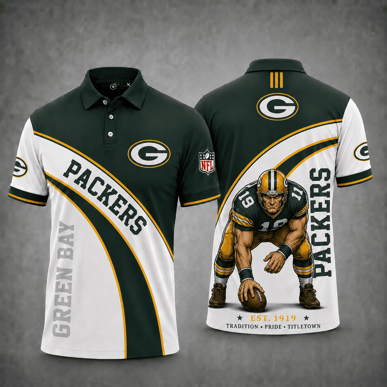 Green Bay Packers | Premium NFL Fierce Football Mascot Polo NY