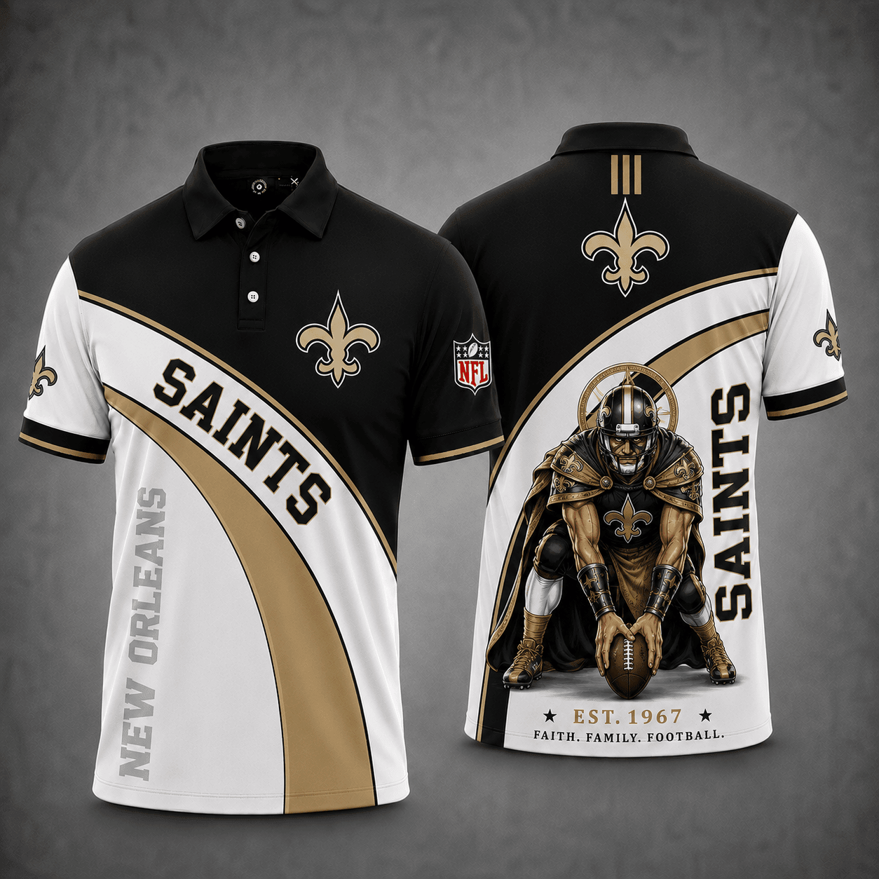 New Orleans Saints | Premium NFL Fierce Football Mascot Polo NY