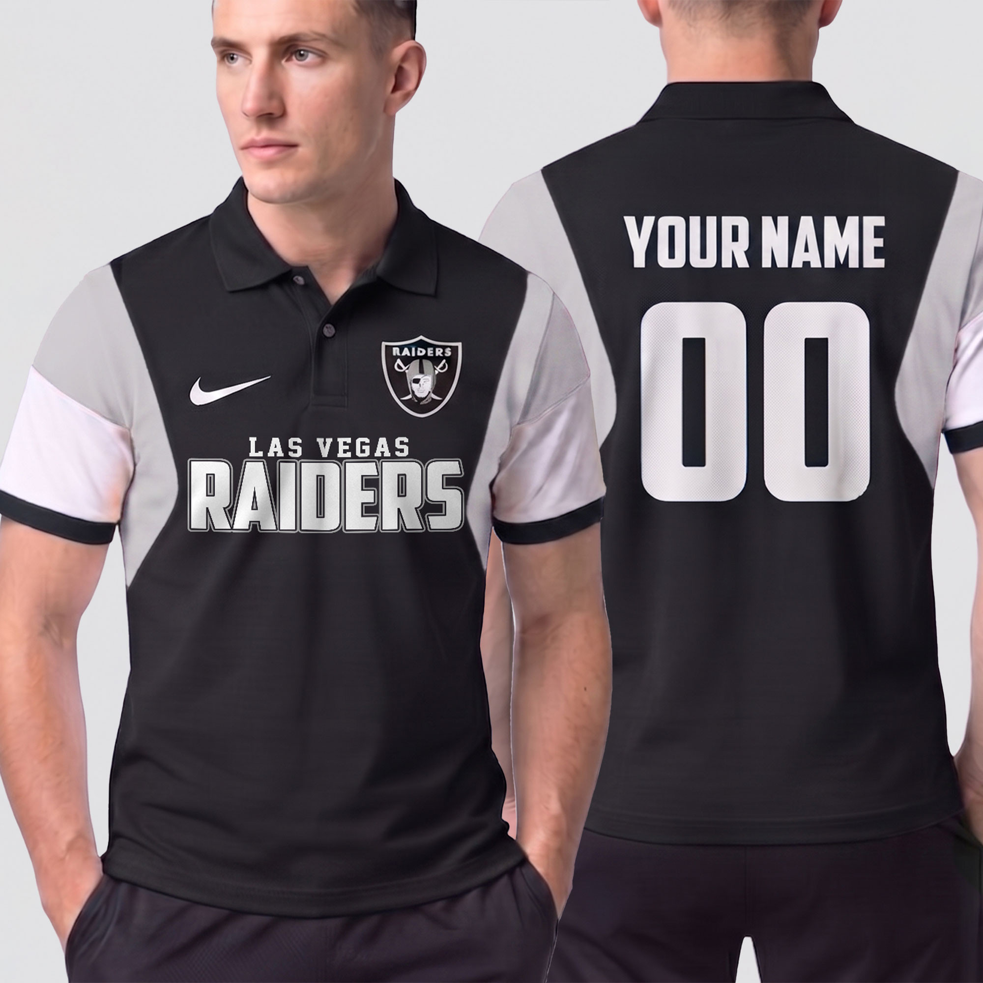 Las Vegas Raiders | Premium NFL Own The Game Custom Number Polo NTH1