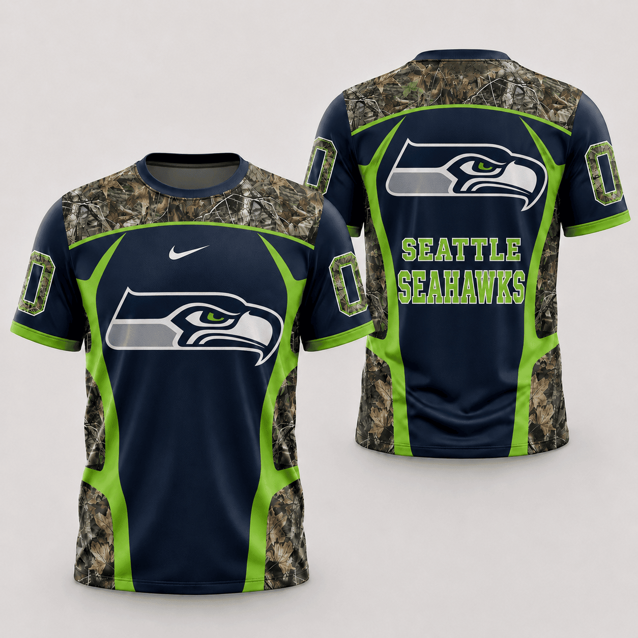 Seattle Seahawks | Premium NFL Hunting Camo 3D Shirt NY