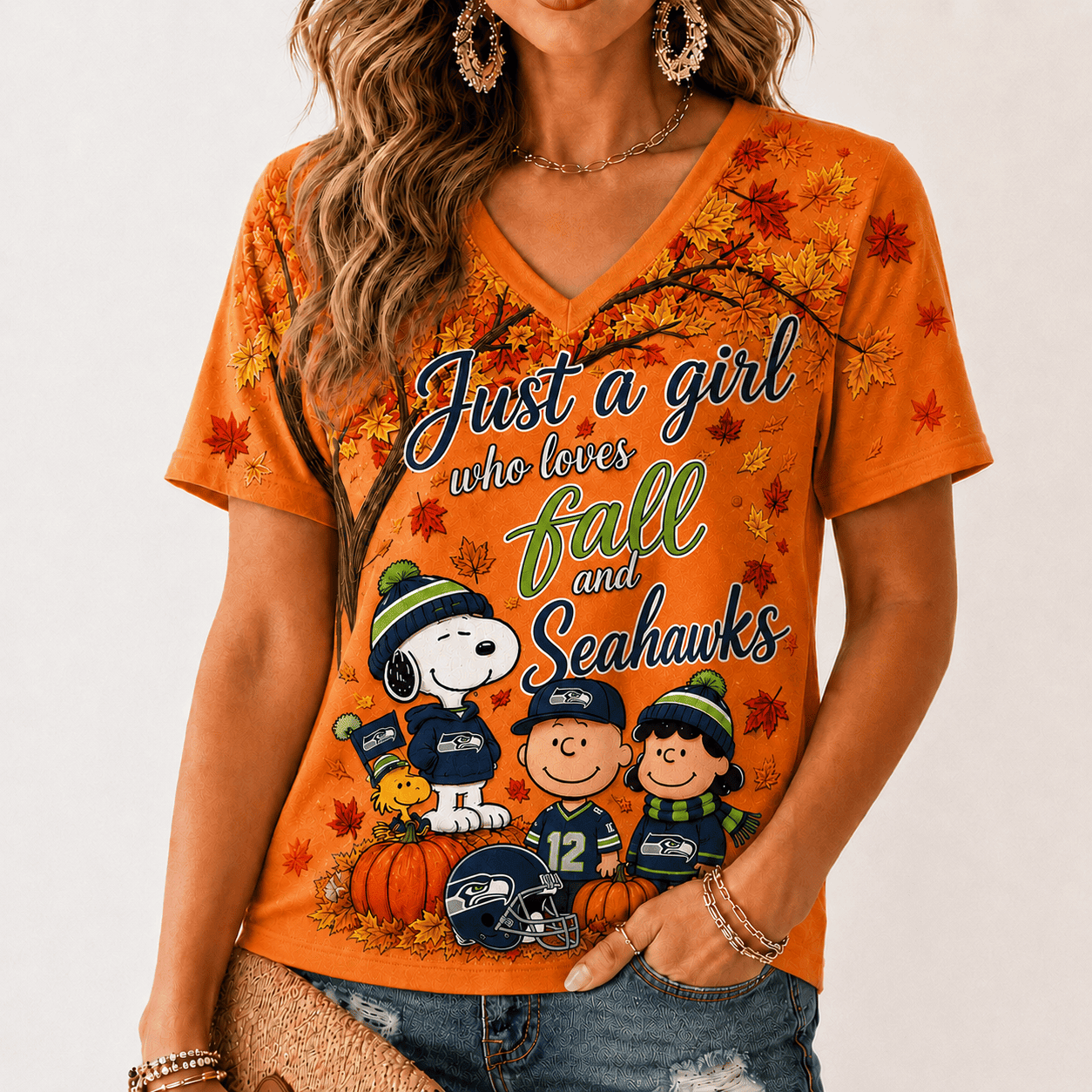 Seattle Seahawks | Premium NFL Fall Season V-Neck TD