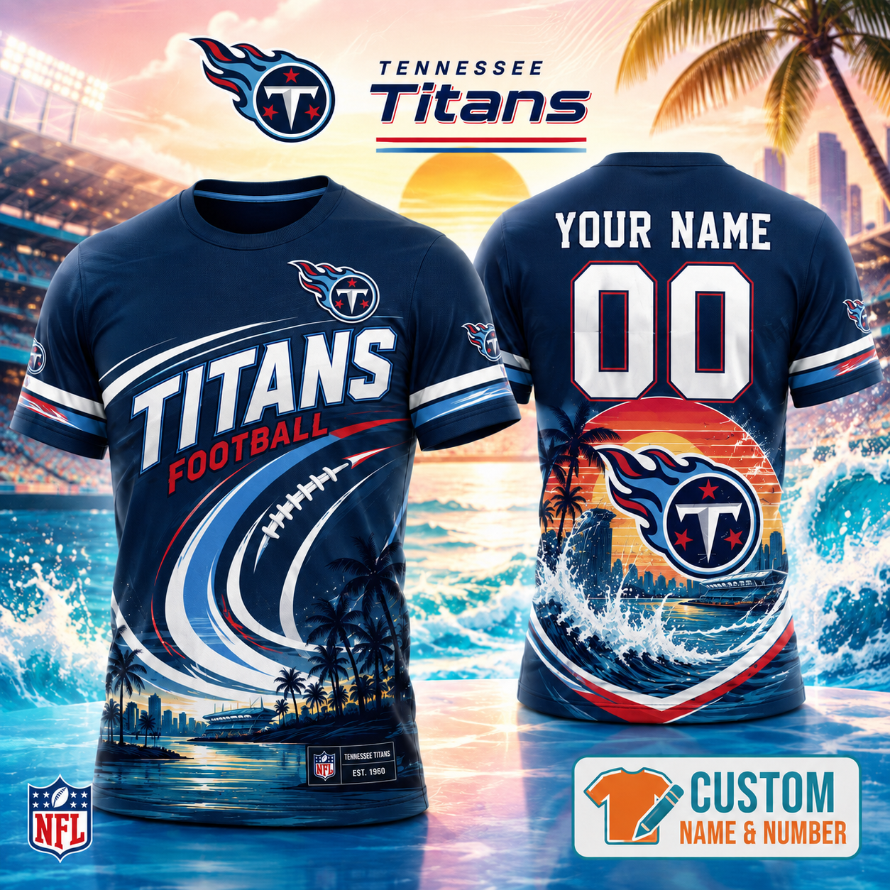 Tennessee Titans | Premium Personalized NFL 3D Shirt Custom For Fans NNK