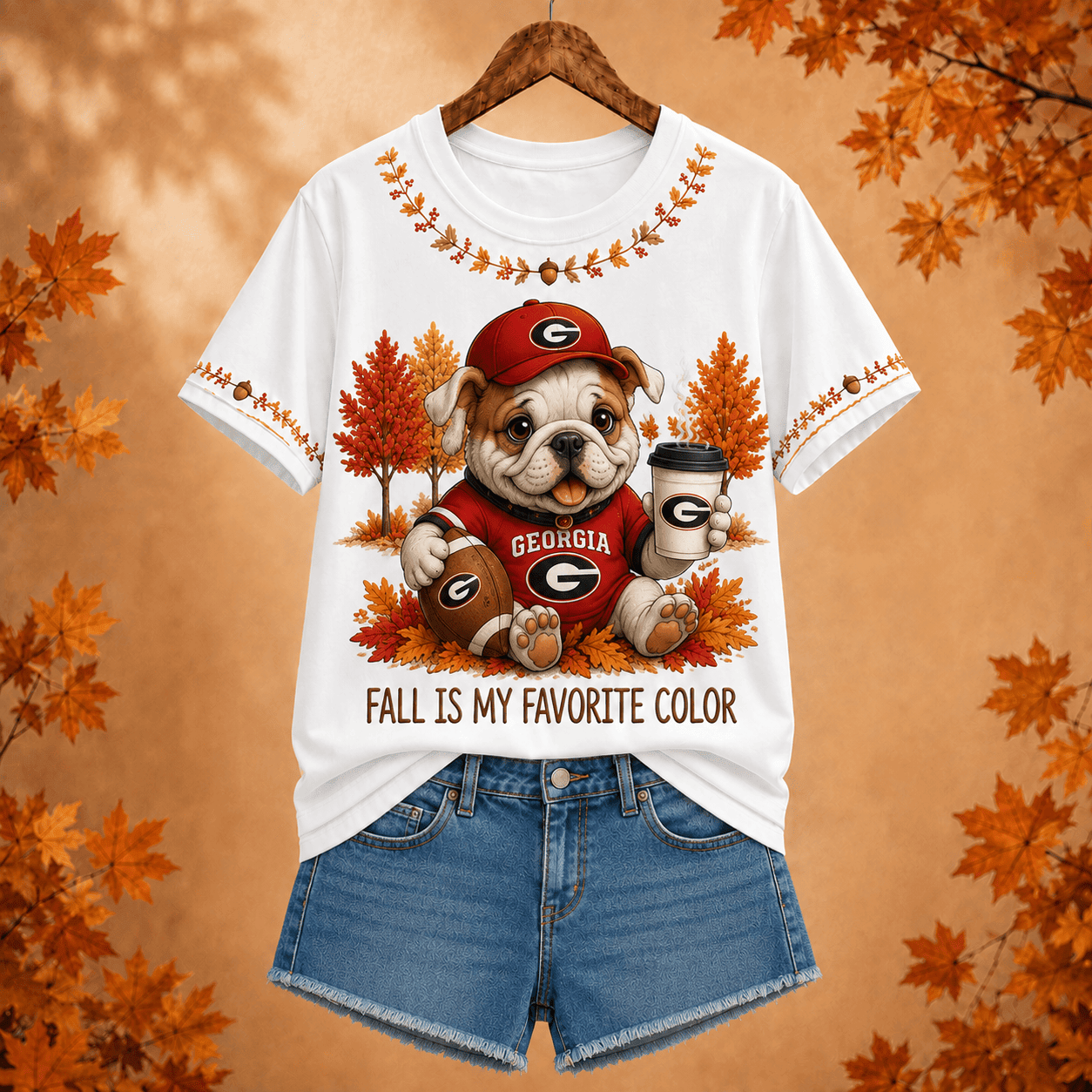 Georgia Bulldogs | Premium NCAA Fall Football V-neck NY