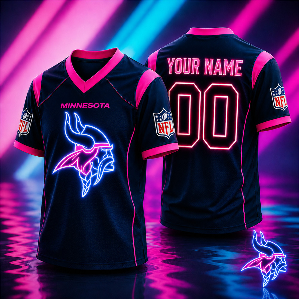 Minnesota Vikings | Premium NFL Electric Glow V-Neck Jersey NTH1