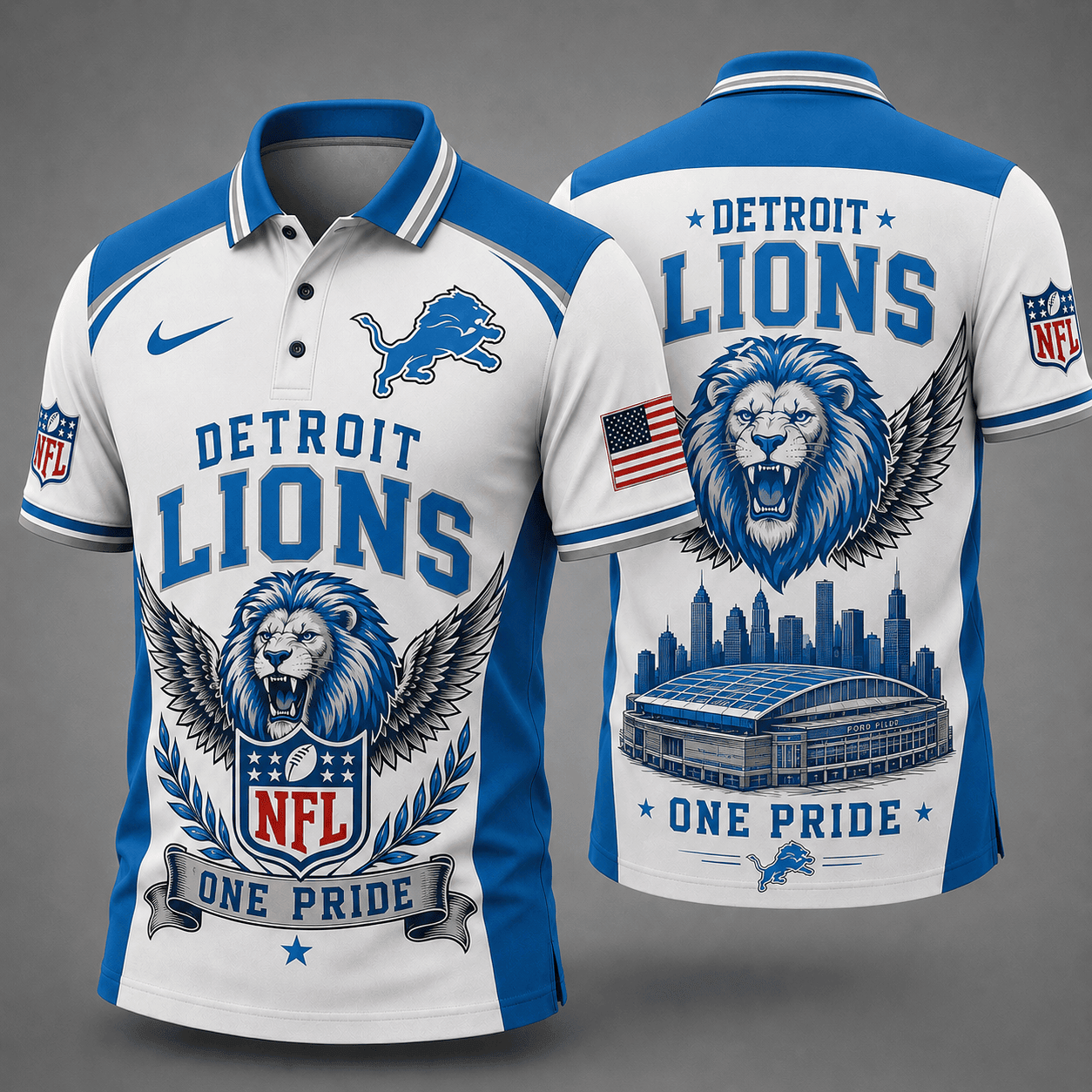Detroit Lions | Premium NFL Winged Pride Polo NY
