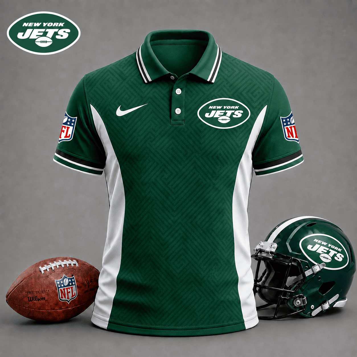 New York Jets | Premium NFL Tonal Labyrinth Polo NY