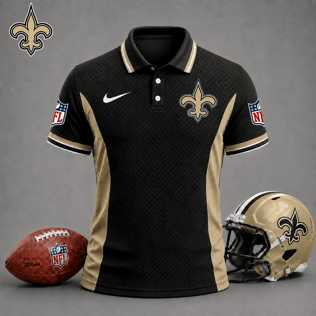 New Orleans Saints | Premium NFL Tonal Labyrinth Polo NY