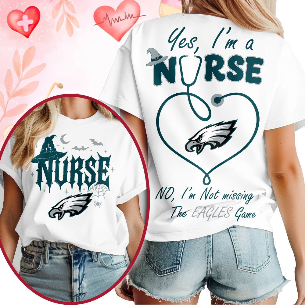 Philadelphia Eagles | Premium NFL Night Shift Never Misses Game Day Halloween Nurse 3D Shirt NTH1