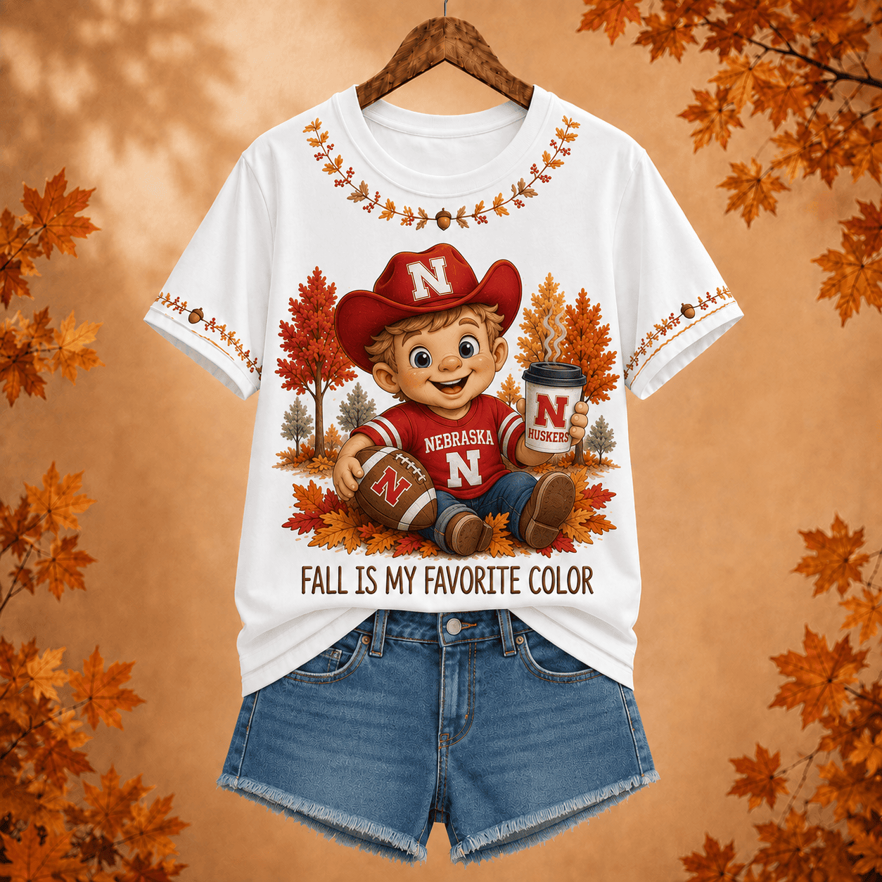 Nebraska Cornhuskers | Premium NCAA Fall Football V-neck NY