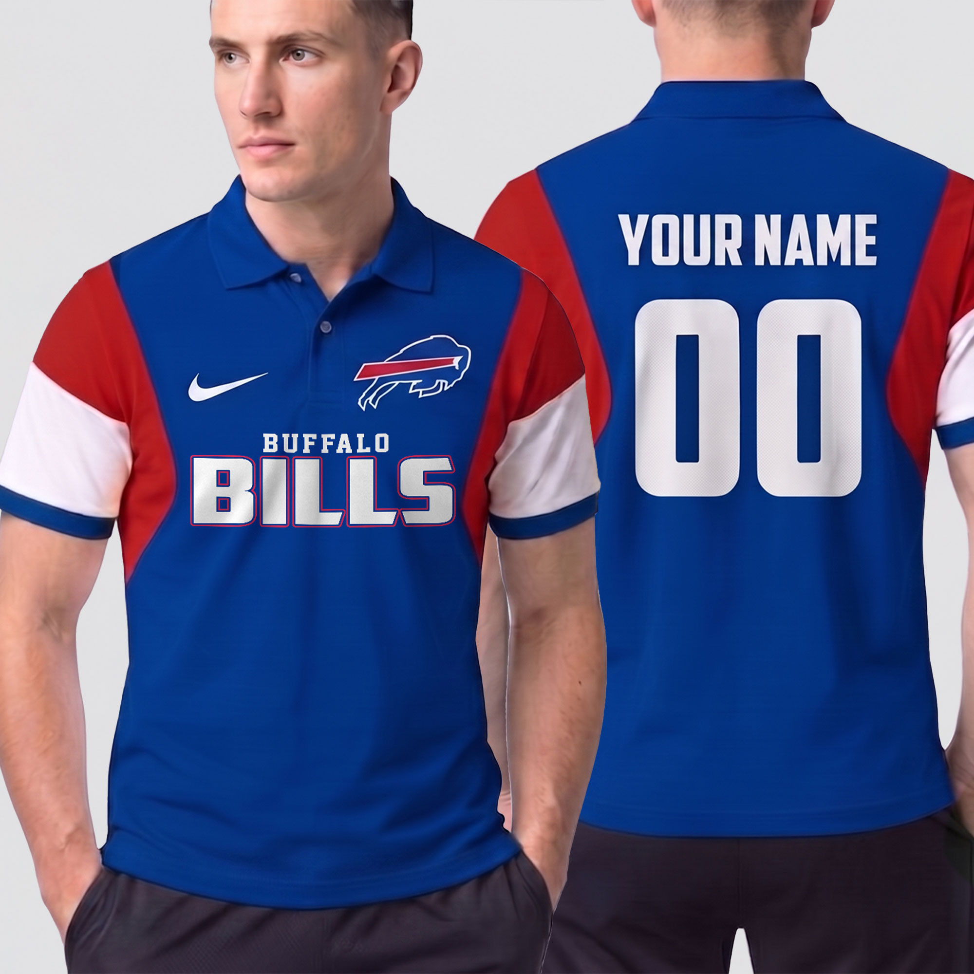 Buffalo Bills | Premium NFL Own The Game Custom Number Polo NTH1